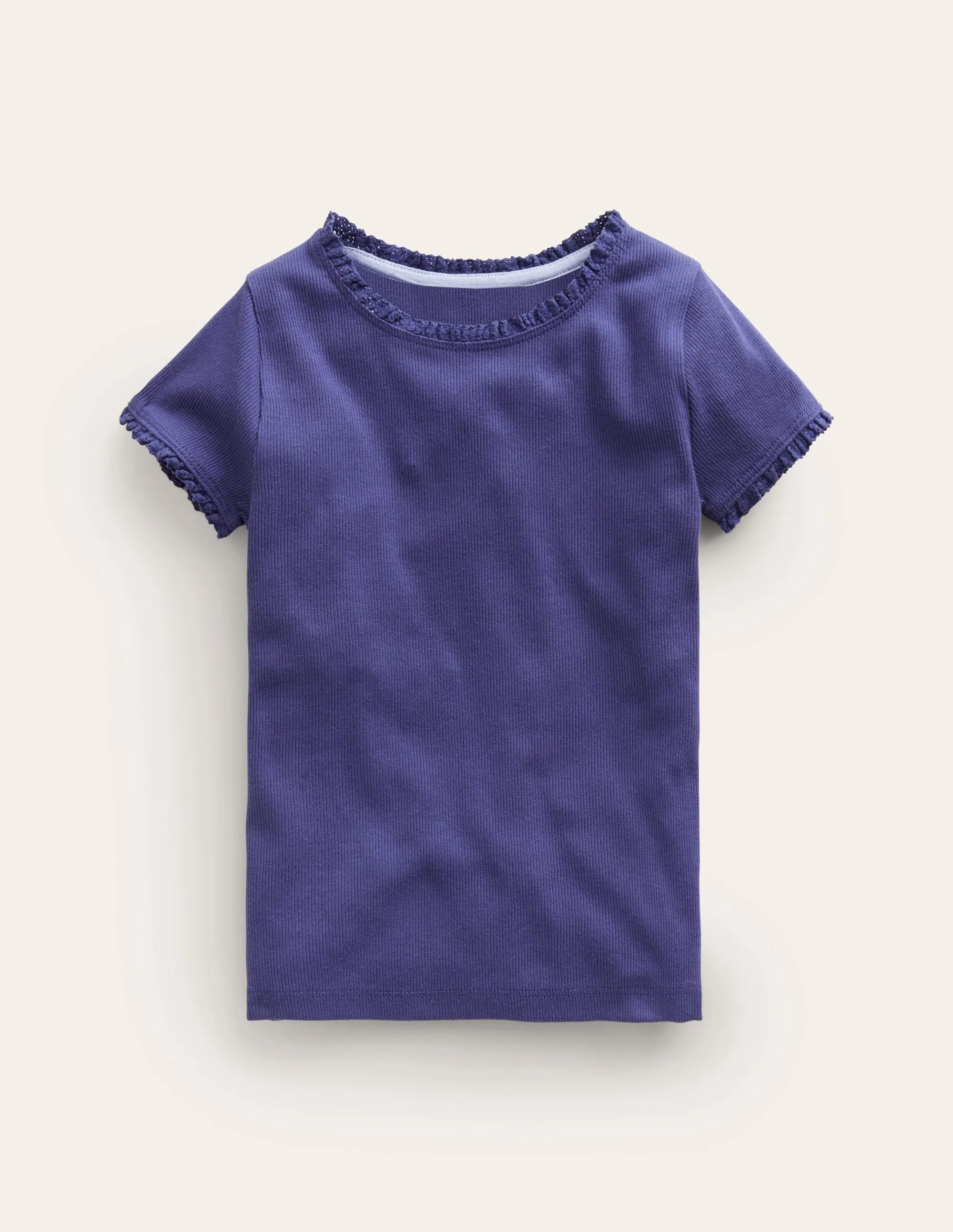 Short Sleeve Ribbed T-shirt-Starboard Blue Chill Wear