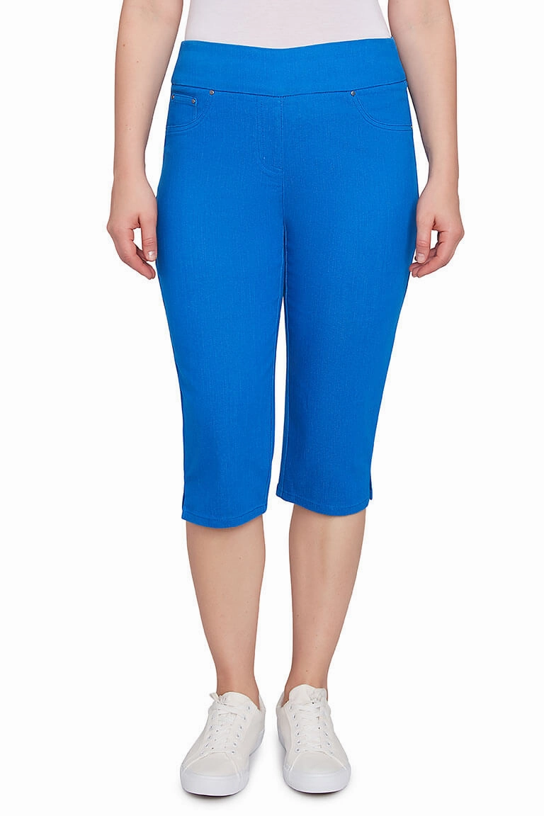 Solid Denim Clamdigger Pant Neutral Style Anti Snag Fabric