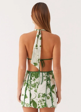 Sonnet Mini Dress - Verdant Bloom