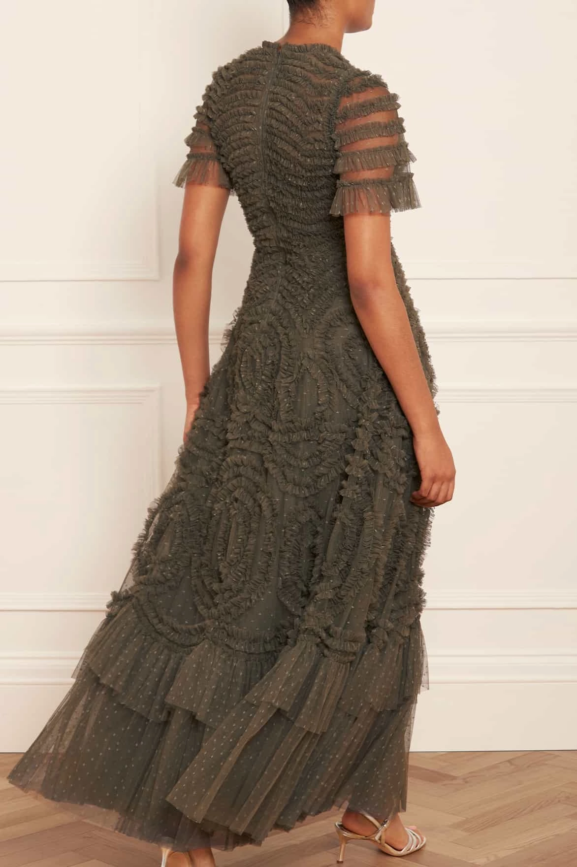 Verity Ruffle V-Neck Gown Classic Layering