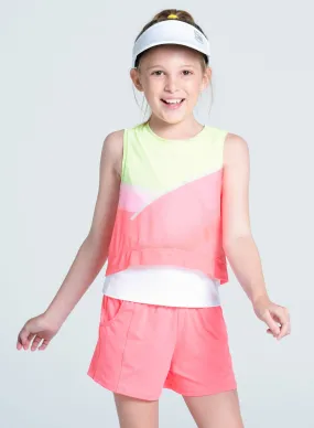 Layered Collar Design SweatWicking Fabric Spin Around Tank