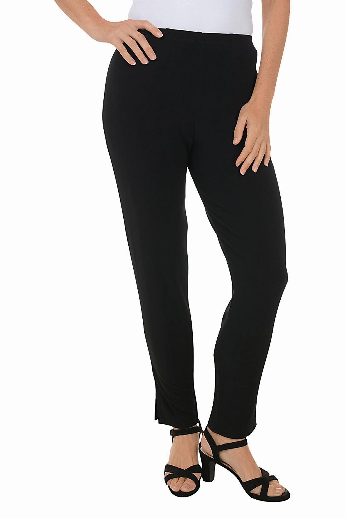 Side Slit Pull-On Ankle Pant Flat Seams Flex Movement