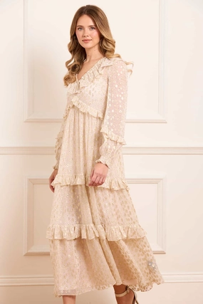 Cherie Lurex Ankle Gown Fall Tone Party outfit