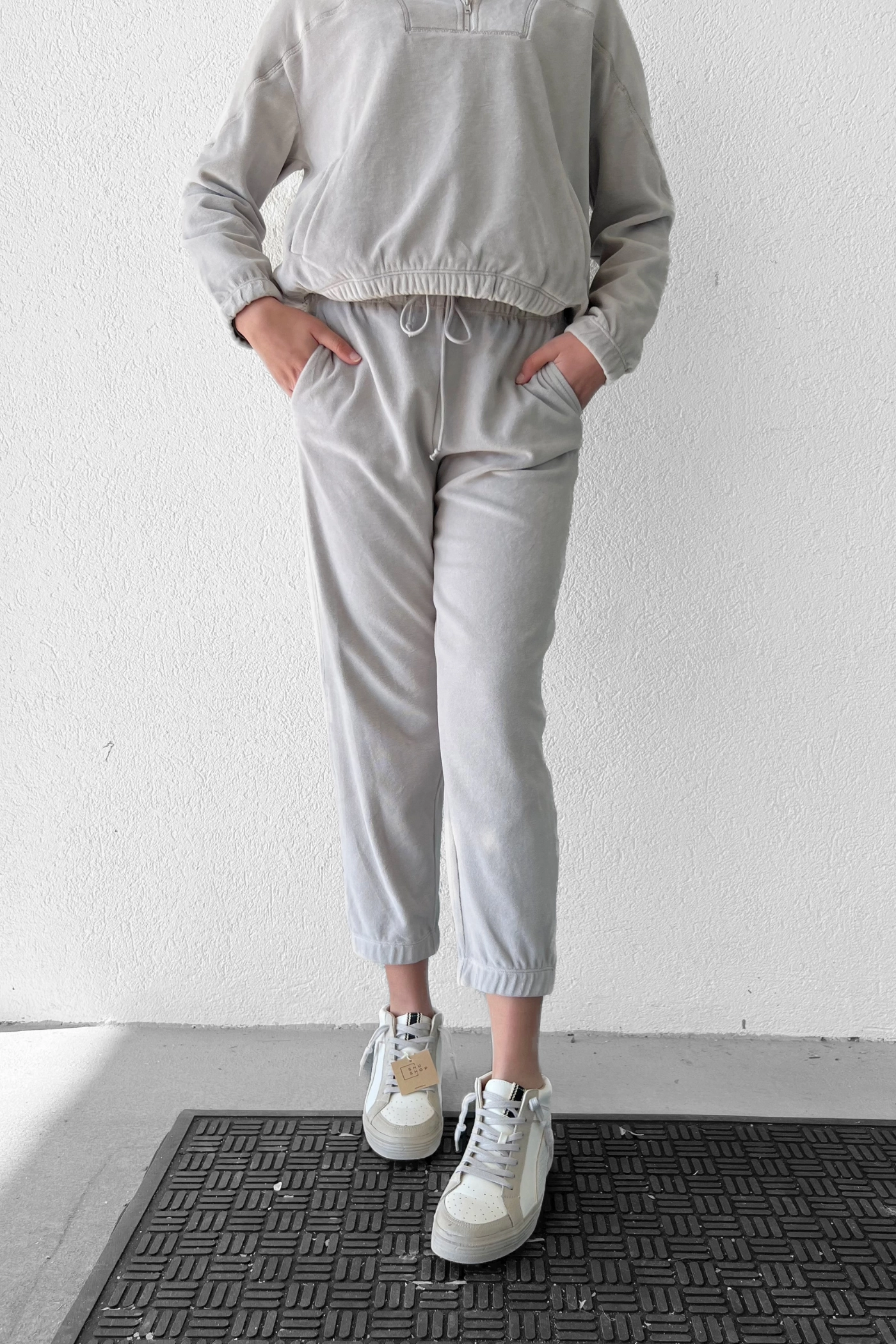 ASHLEY VELVET JOGGERS Relaxed Waist