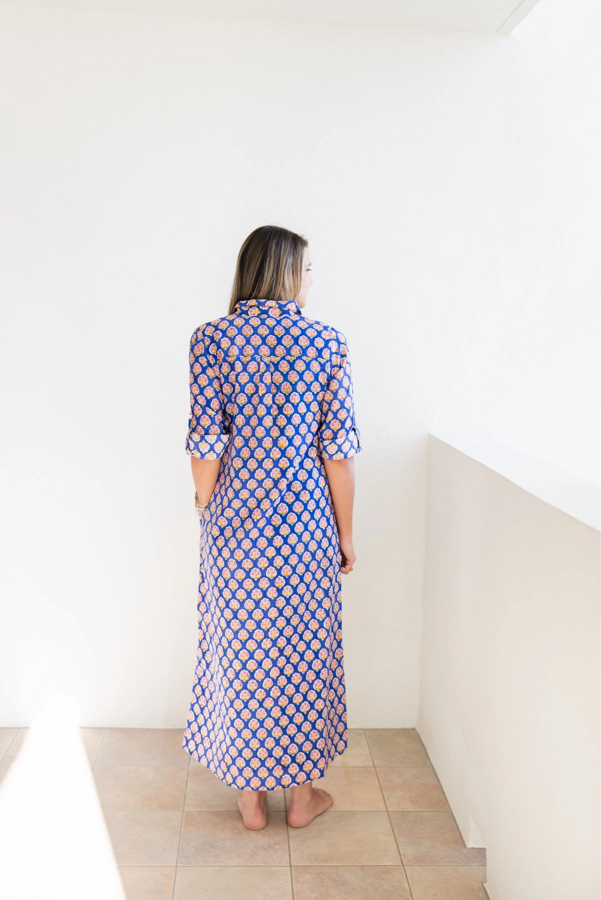 Minimalist fit-and-flare Tiered-Skirt St. Ives Dress Scattered Bouquets