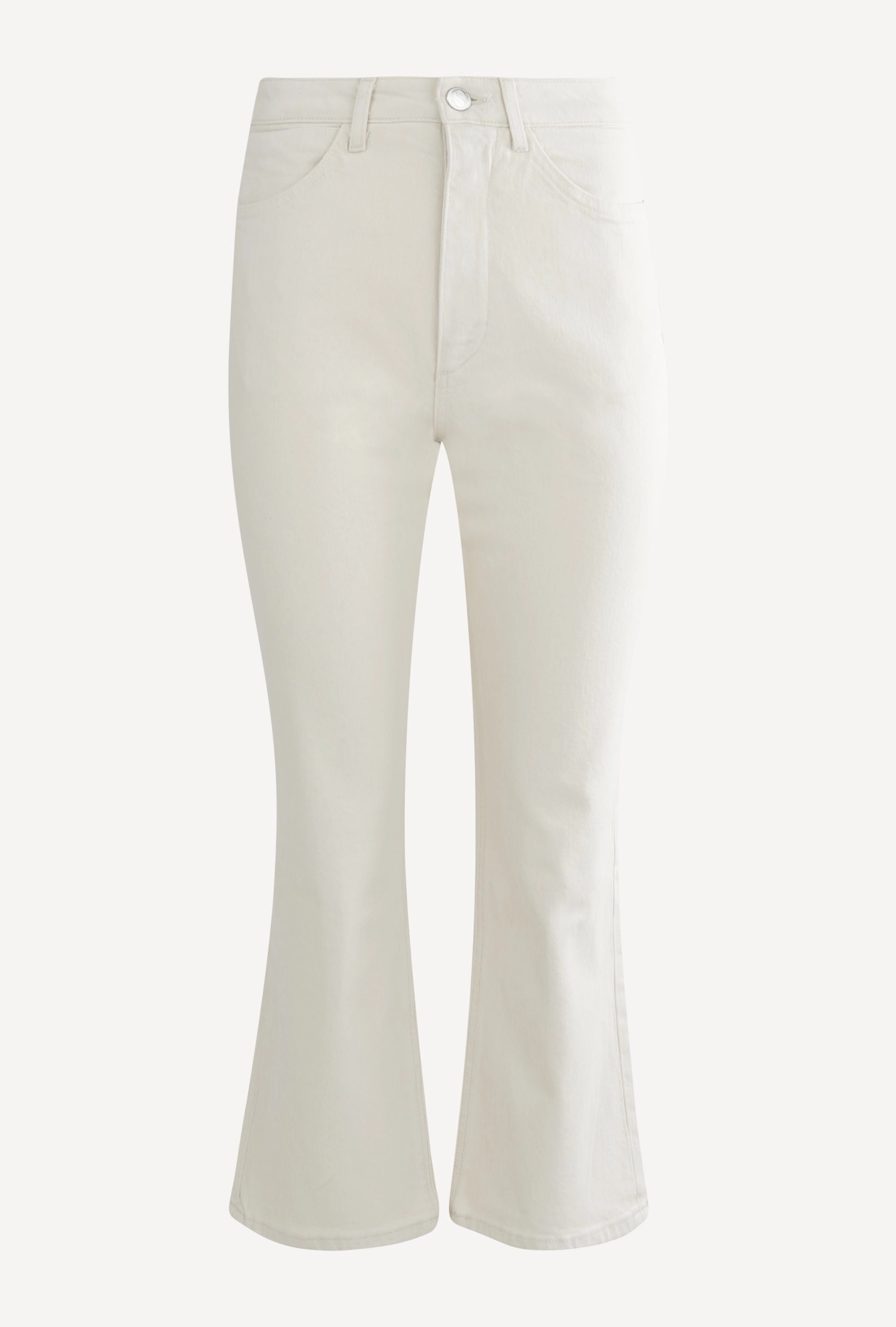 Fray Resistant Edges Earhart Crop Flare Denim