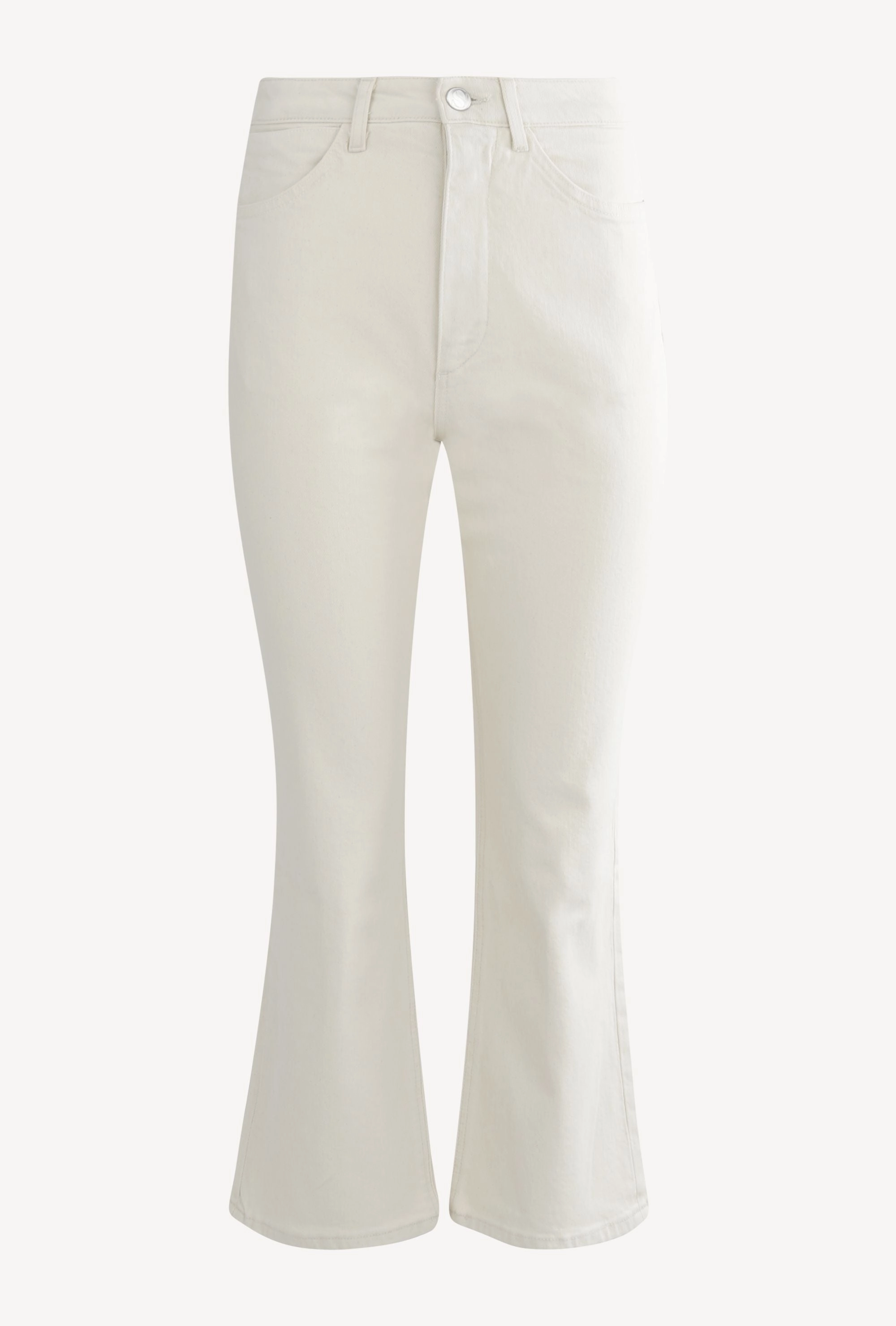 Compact Stitching Textured Weave Earhart Crop Flare Denim