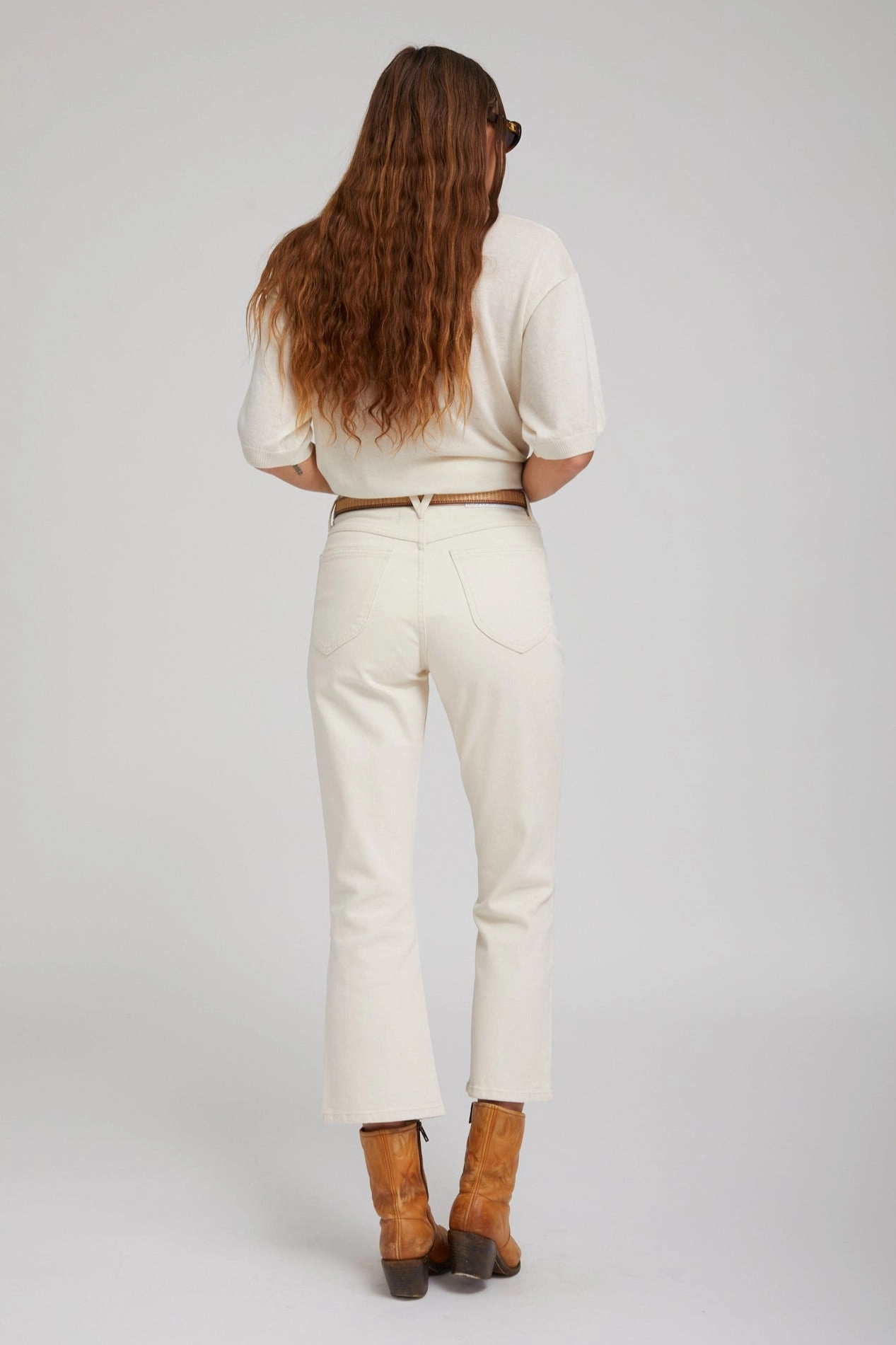 ReinforcedShoulders Earhart Crop Flare Denim