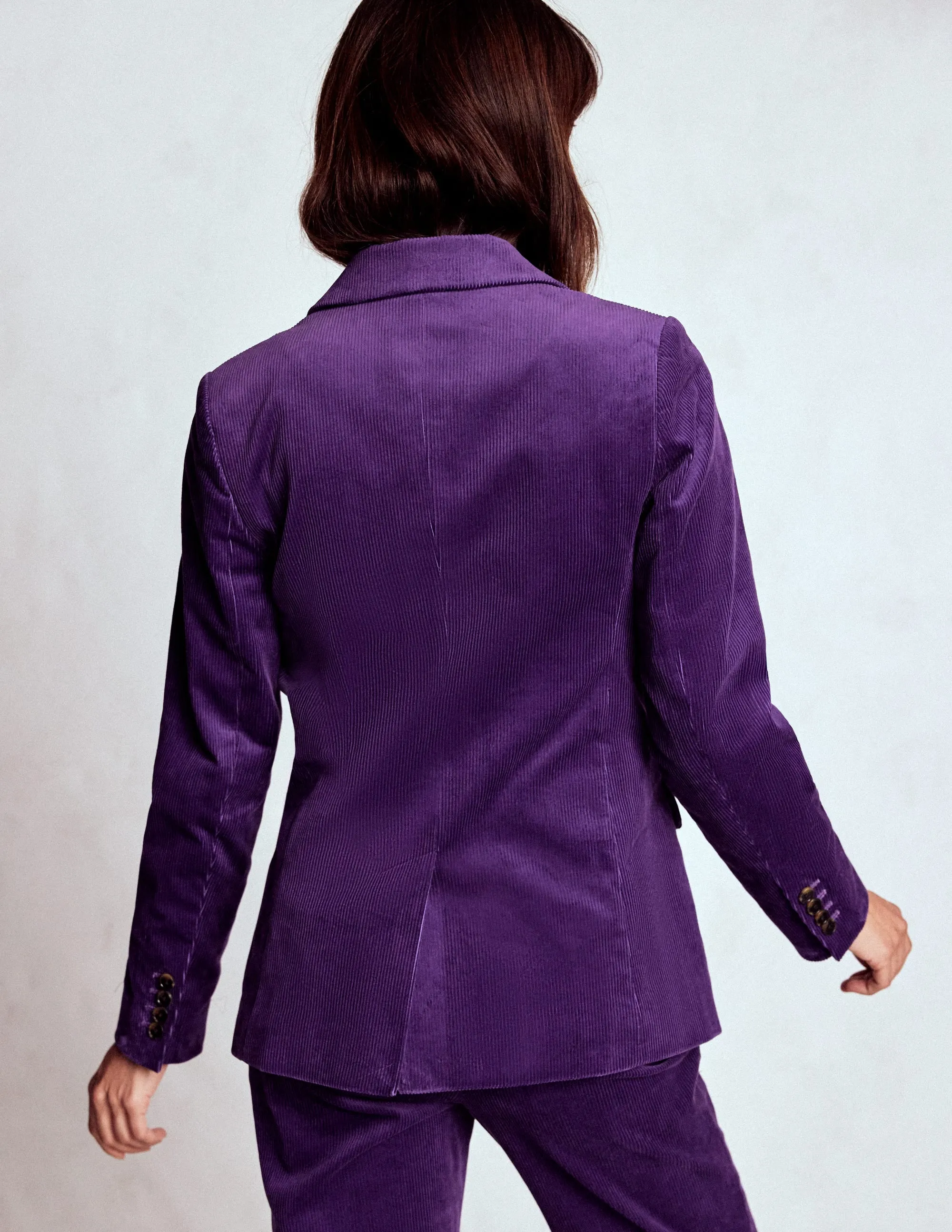 Anti Static Weave Stamford Cord Blazer-Mystical Purple