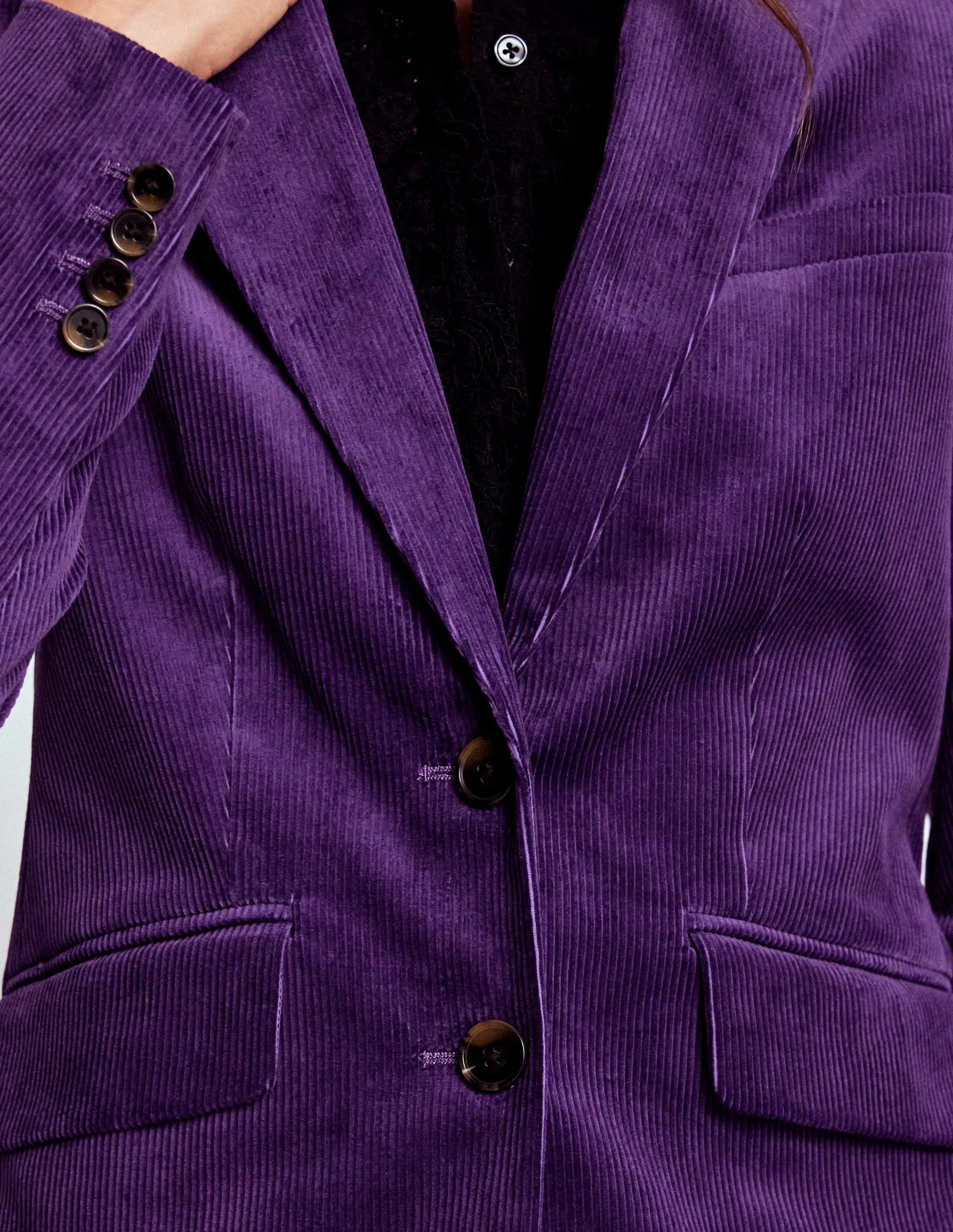 Stamford Cord Blazer-Mystical Purple Soft touch finish