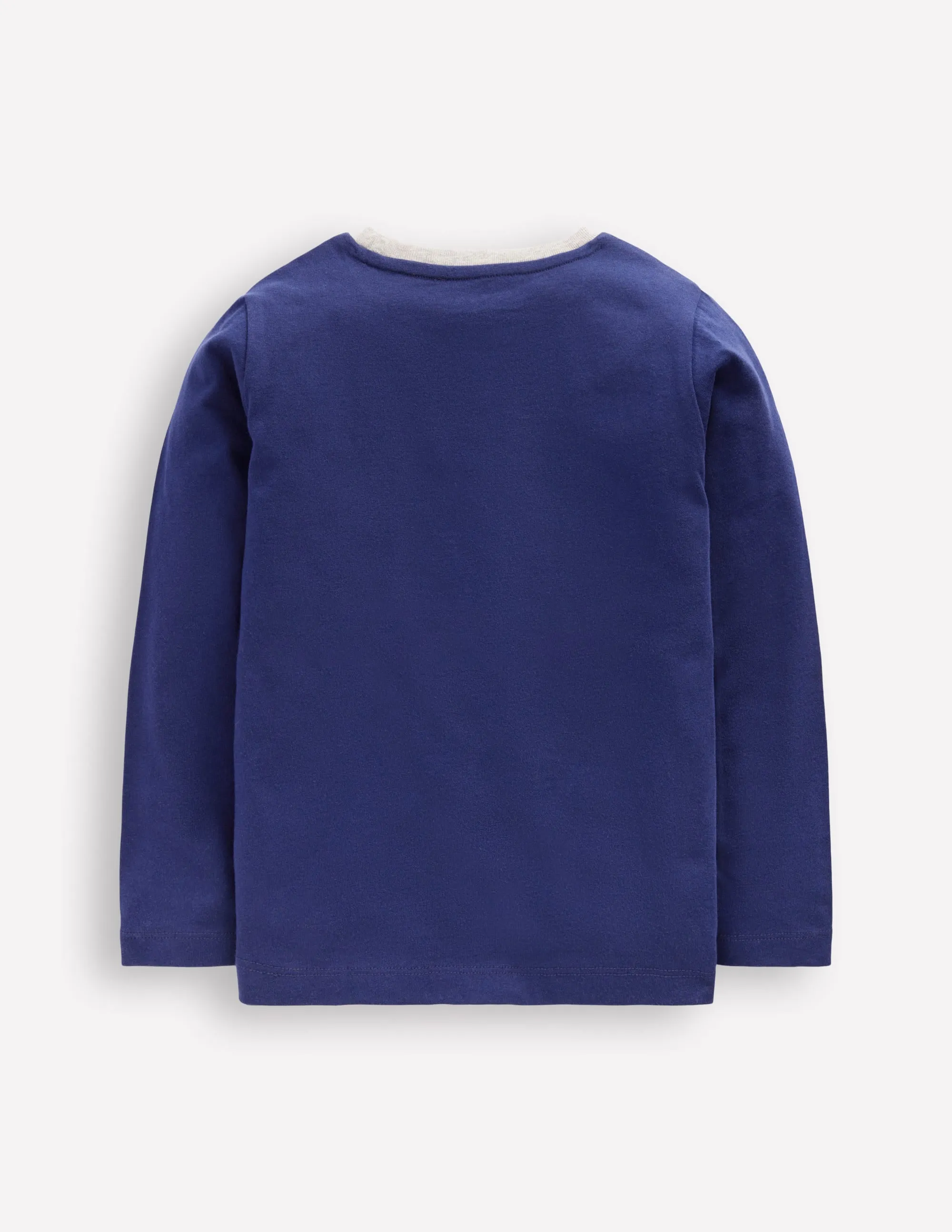 Recycled Fiber Blend Fade Resistant Finish Star Appliqu T-shirt-College Navy Star