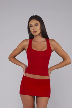 STARLET SKORT / RED Artisanal Craft high contrast