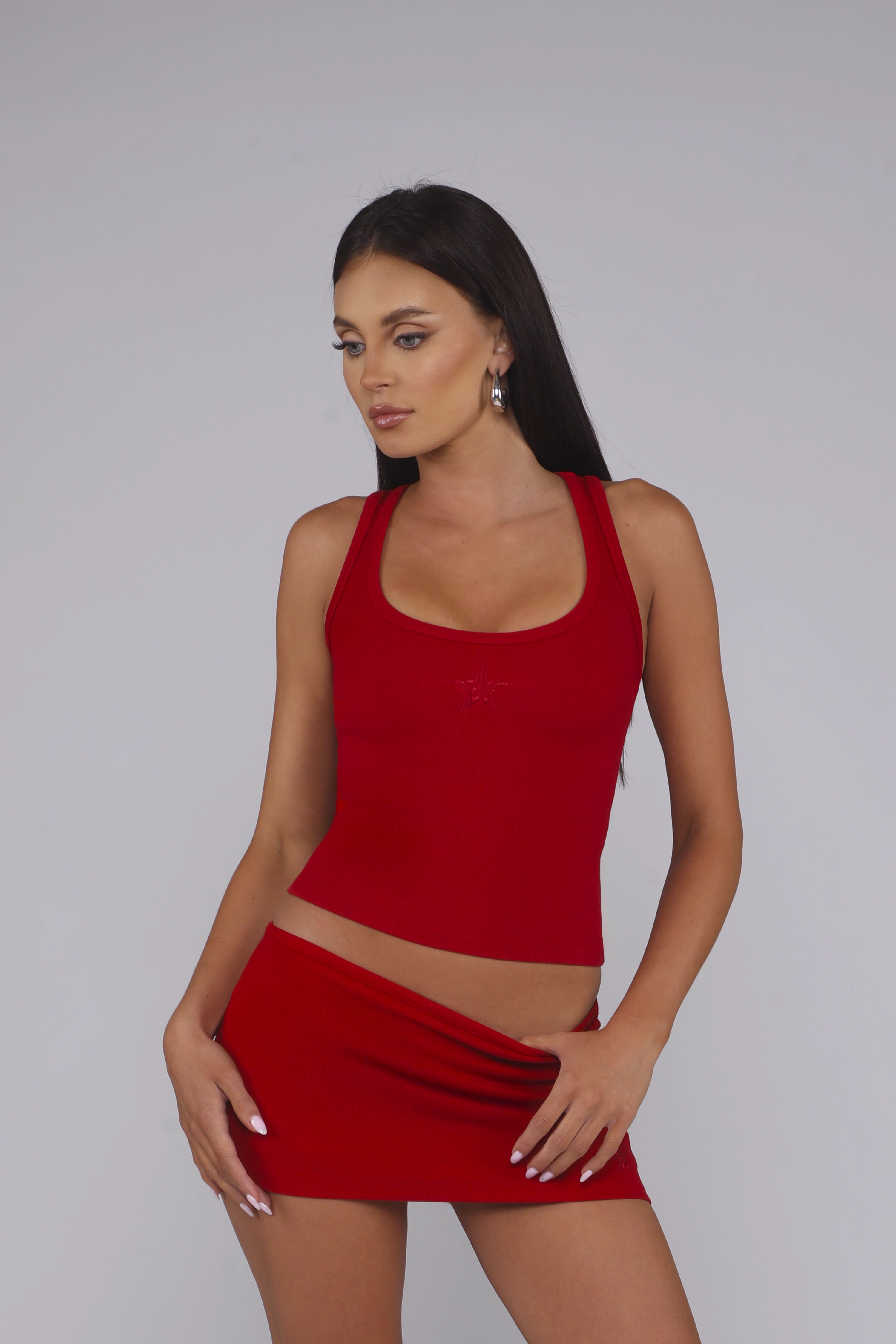 High Elasticity Material STARLET SKORT / RED