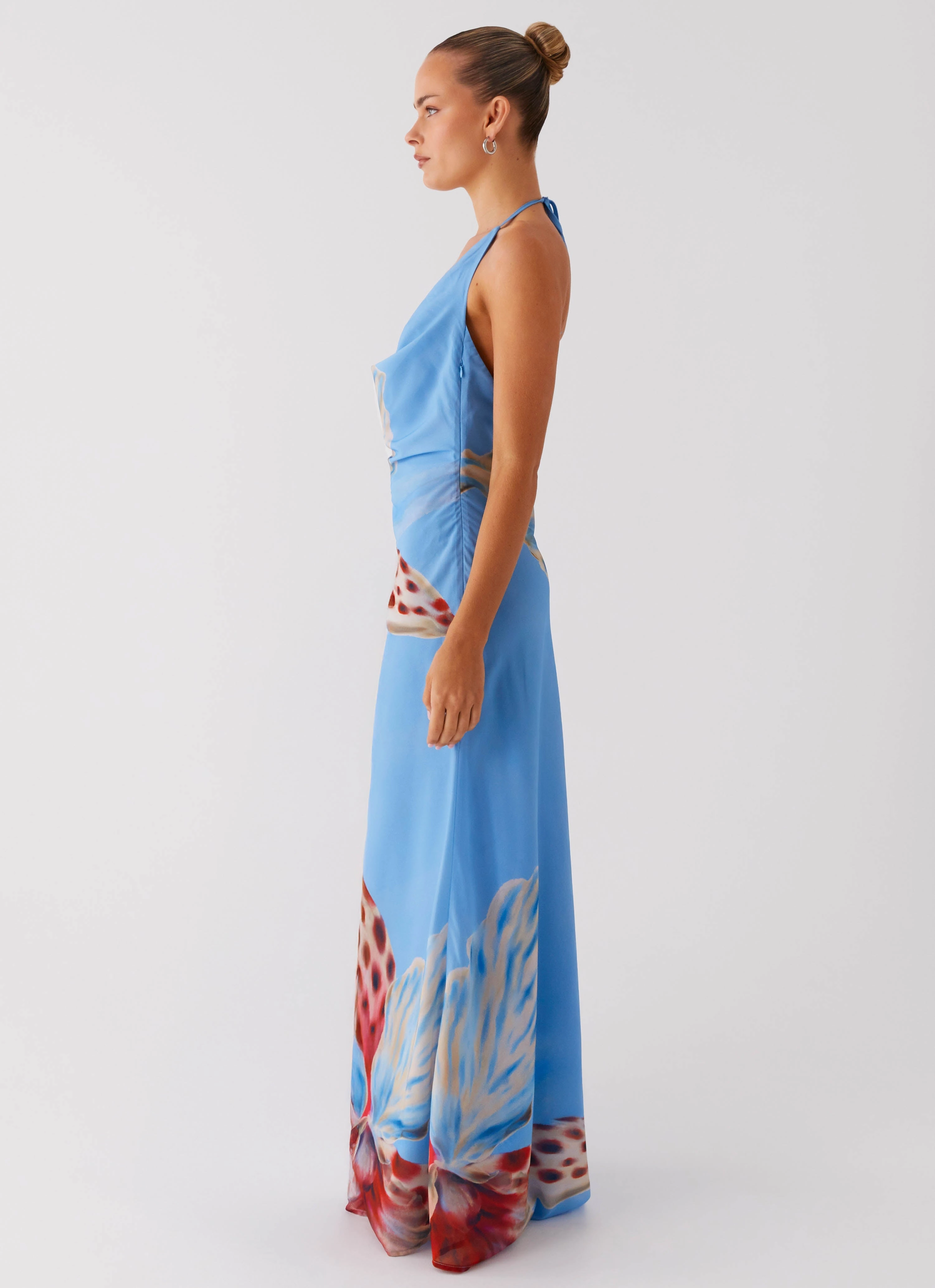 Stars Align Cowl Maxi Dress - Deep Sea Bloom