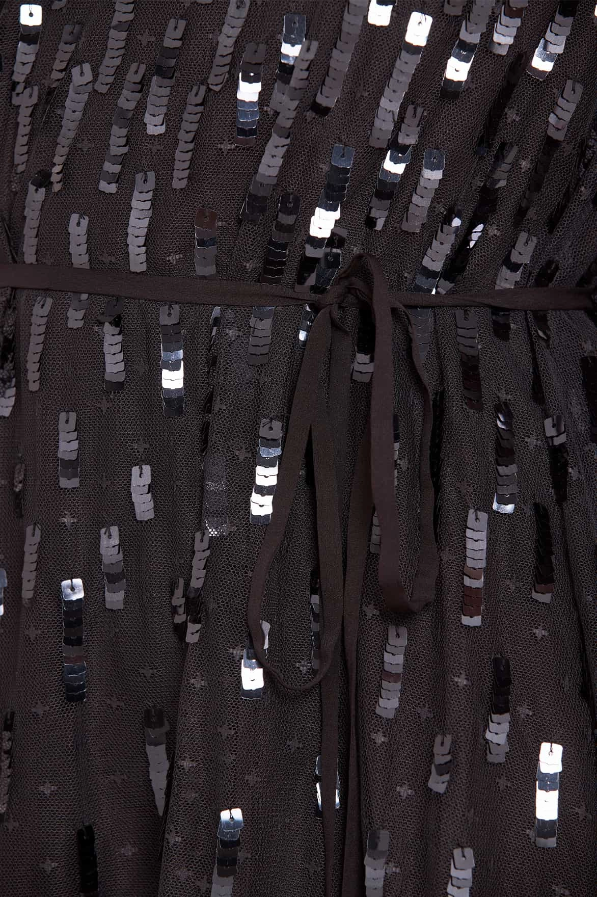 Sequin Dash Ballerina Dress Ombre-Effect Front Ruffle