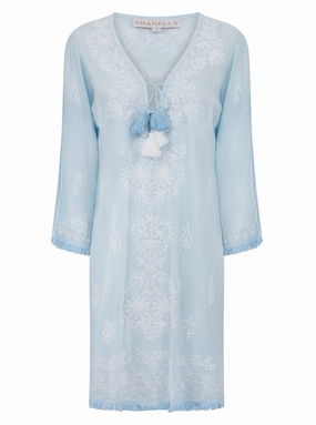 Aggie Dress Sky Blue/White Street Style