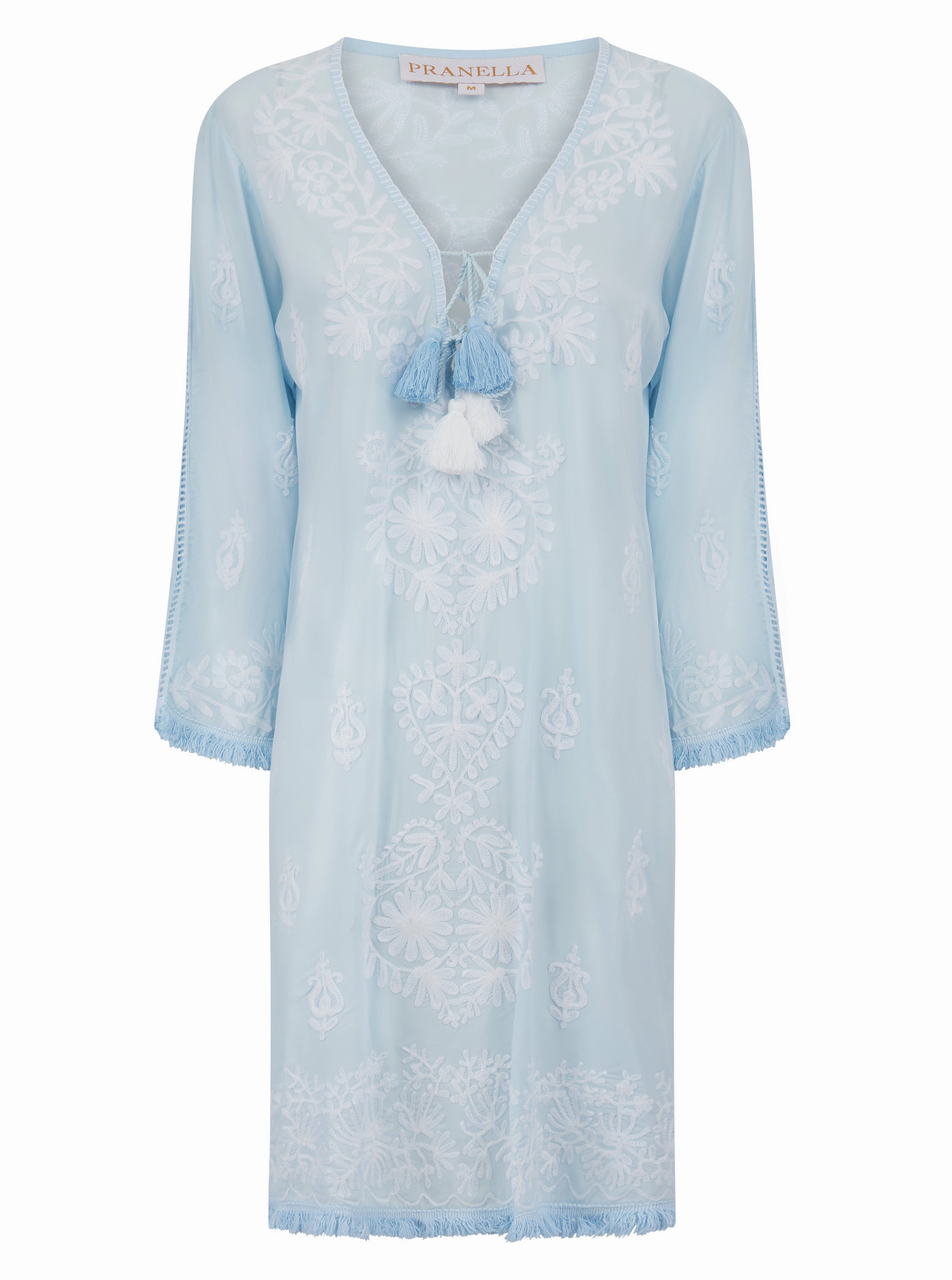 Easy Drape Shade Soft Aggie Dress Sky Blue/White