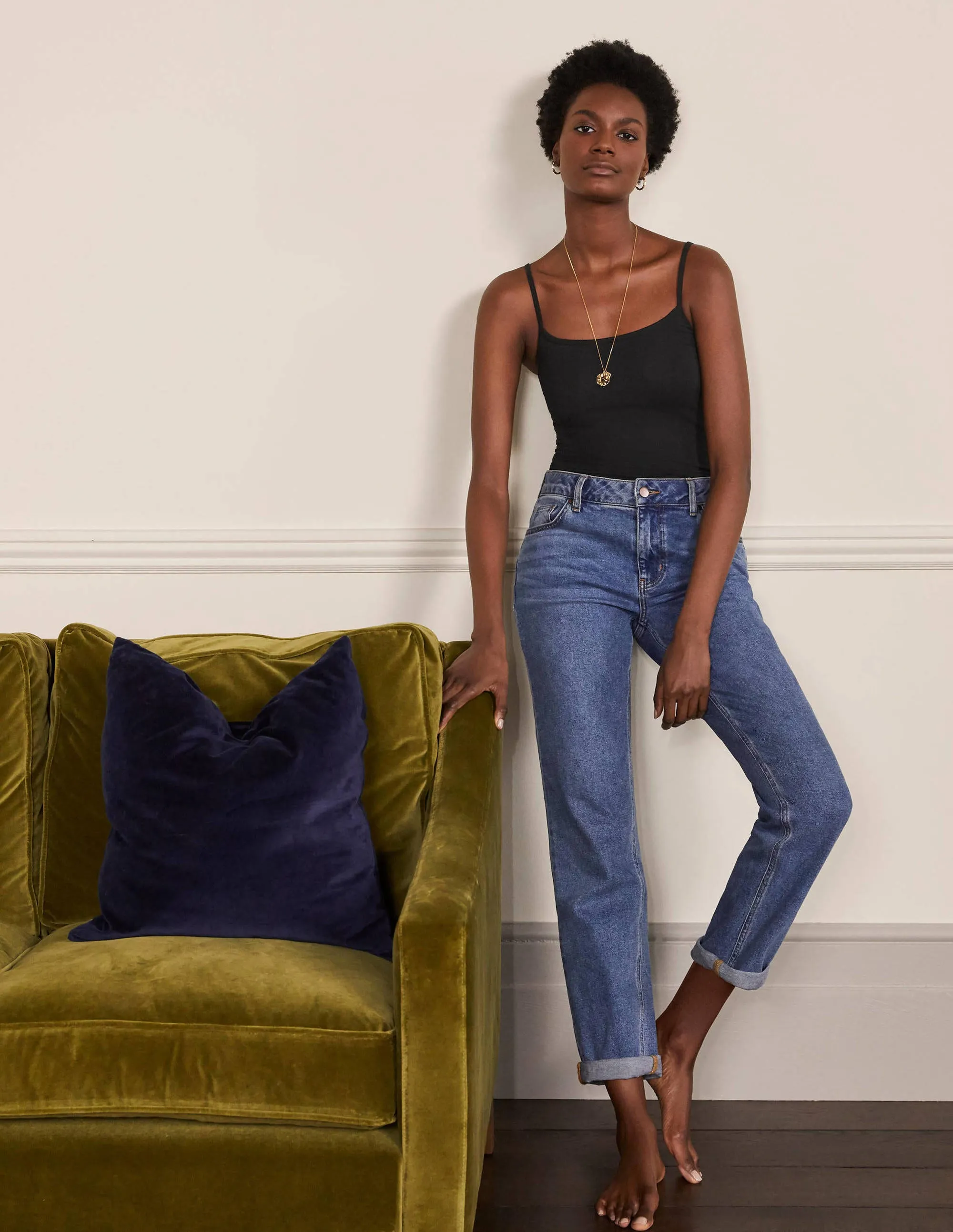 Airflow Optimized Weave Plain Cami Top-Black