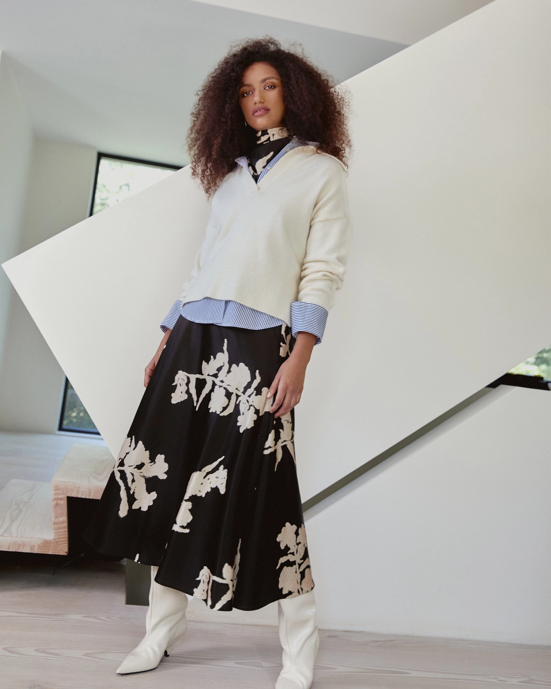 Beth Skirt Eco Friendly Fabric Contoured Panel Design