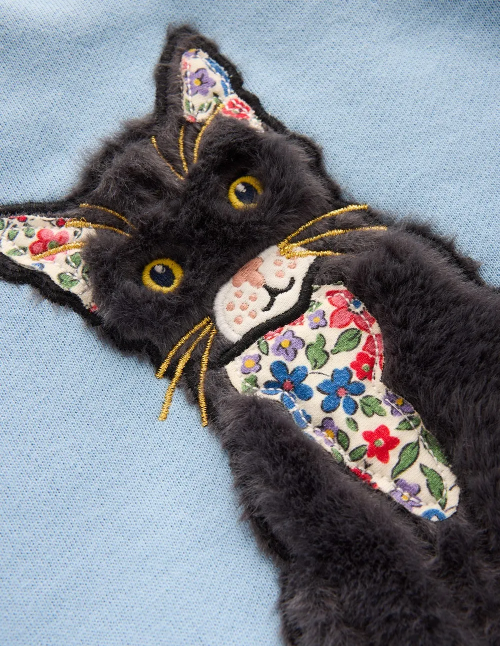 TemperatureRegulating Applique Sweatshirt-Glacier Blue Cat