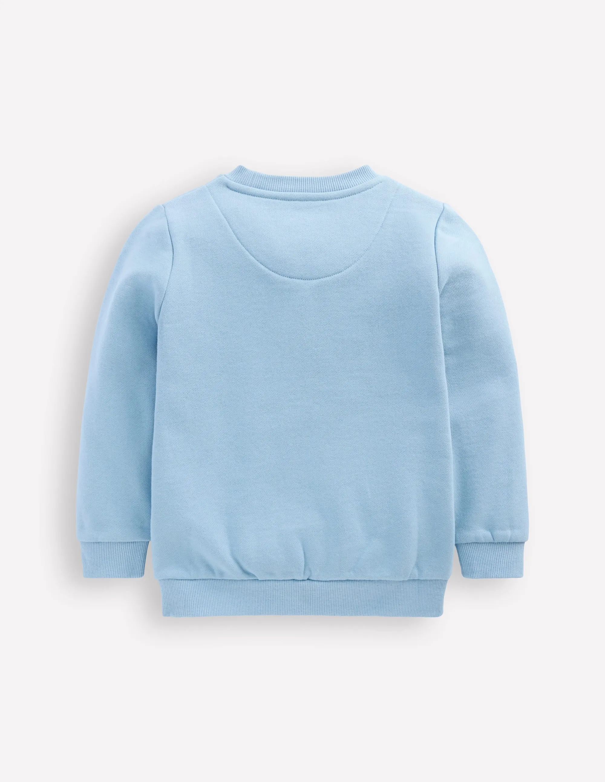 Minimal Outfit Applique Sweatshirt-Glacier Blue Cat