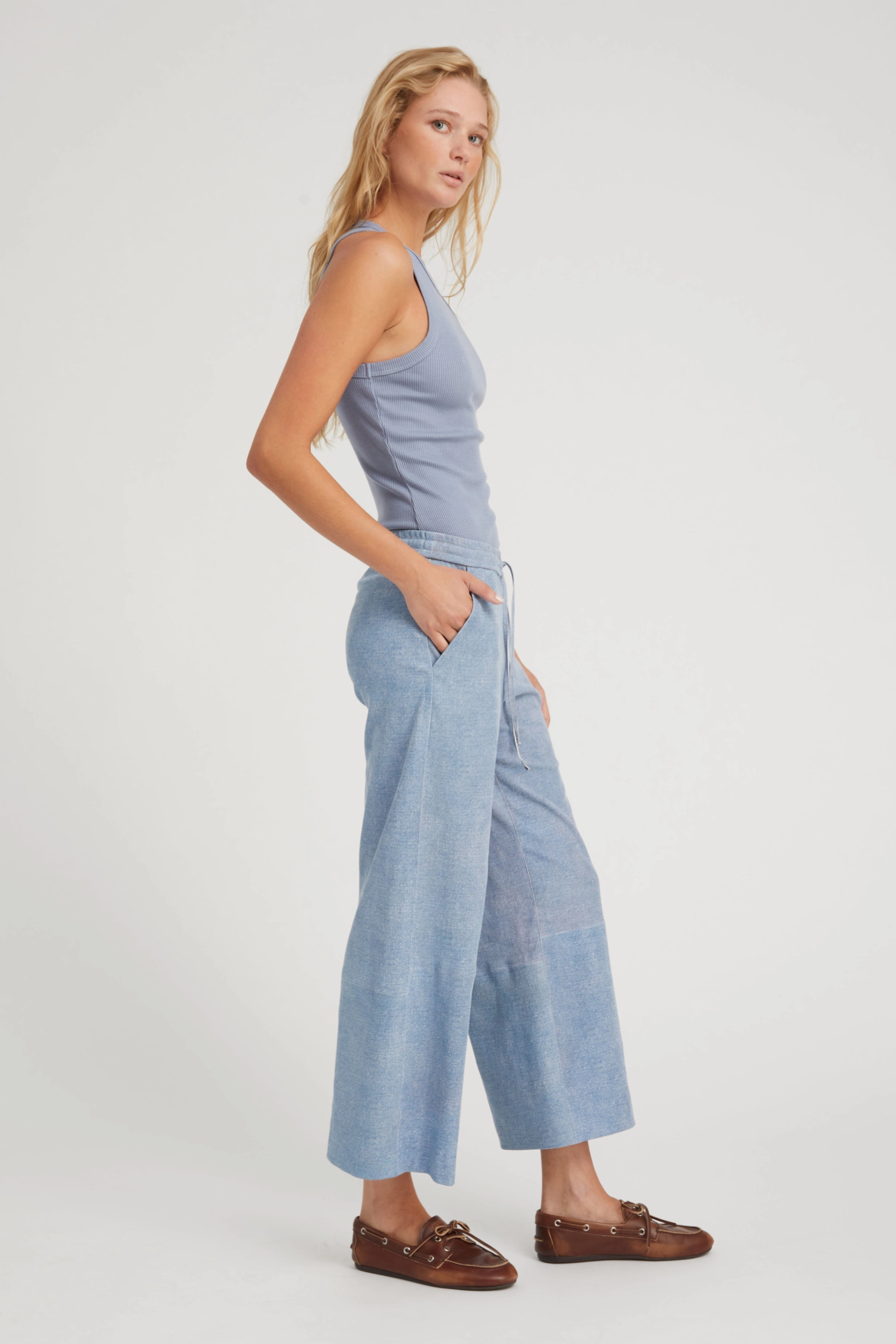 Steel Blue Rib Racer Tank Tapered Side Panels