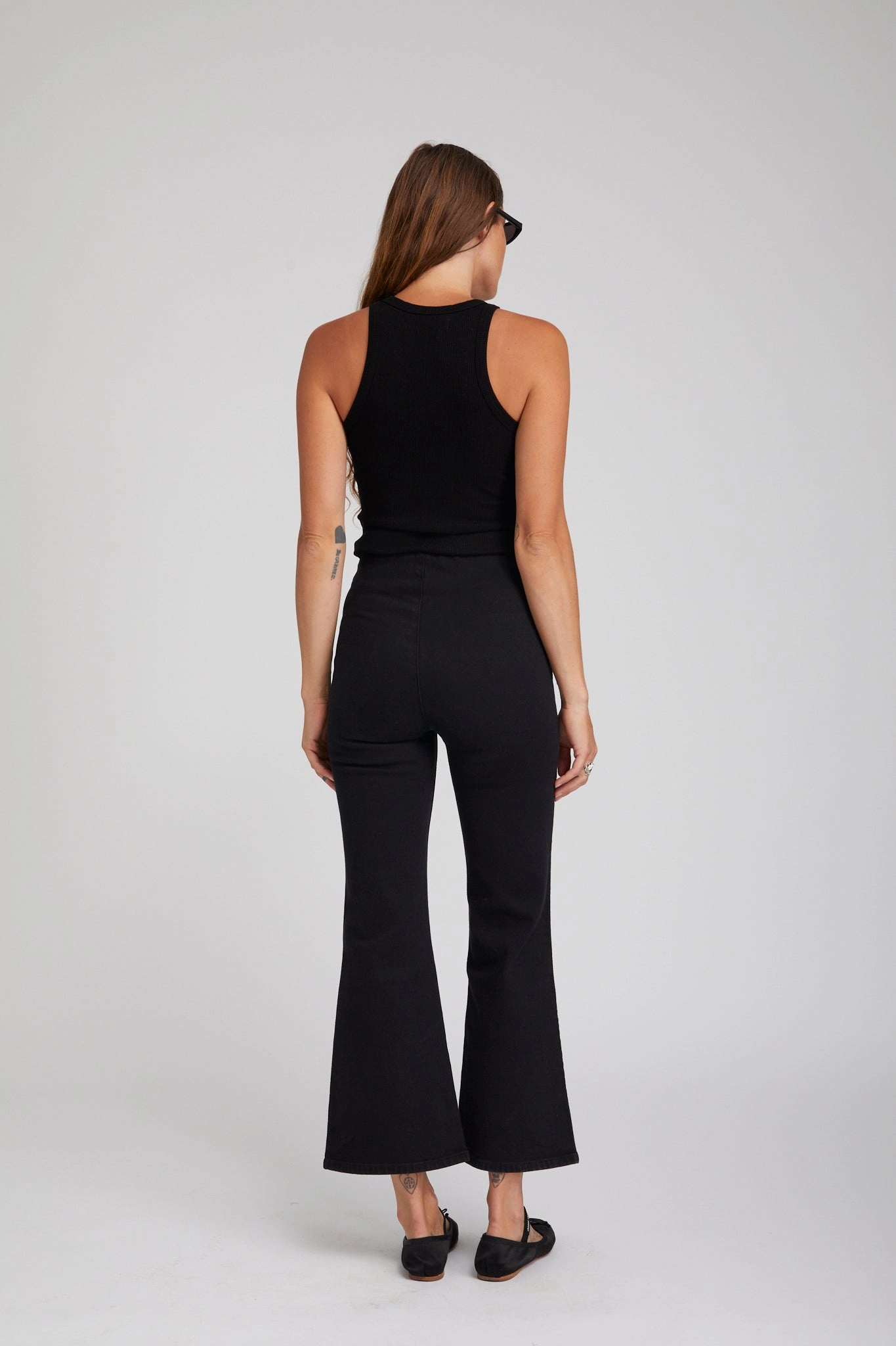 Stevie Crop Flare Denim Leggings GarmentWashed Texture