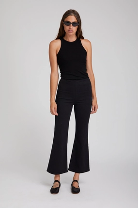 MultiPocket Configuration Stevie Crop Flare Denim Leggings