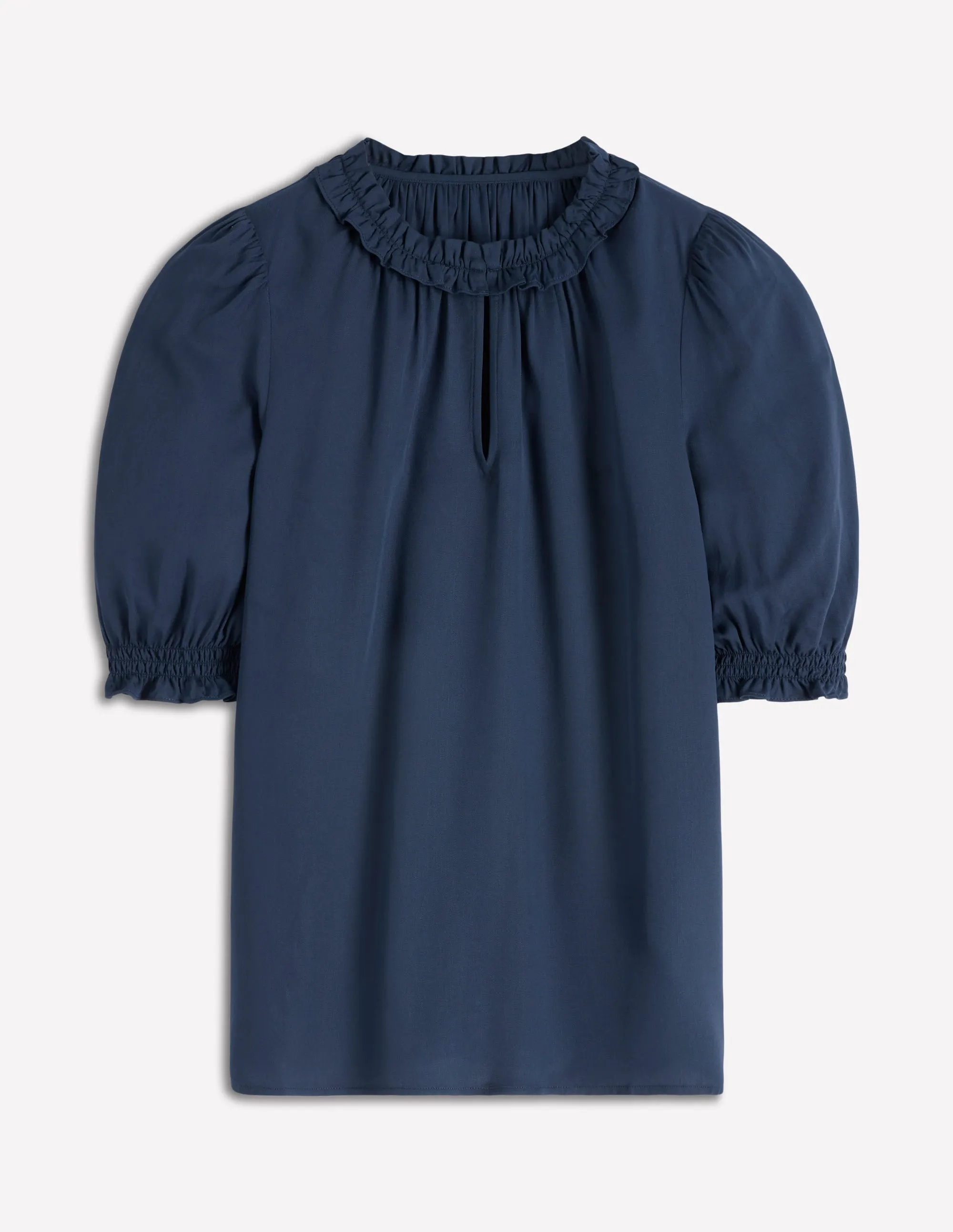 Ria Short Sleeve Top-Navy Winter Wardrobe