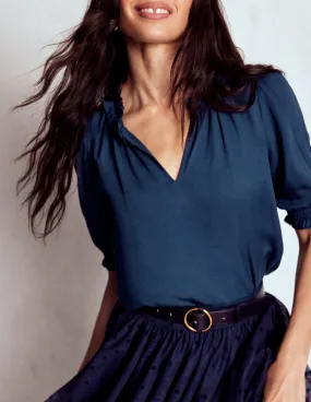 FlexibleLayeredConstruction Ria Short Sleeve Top-Navy