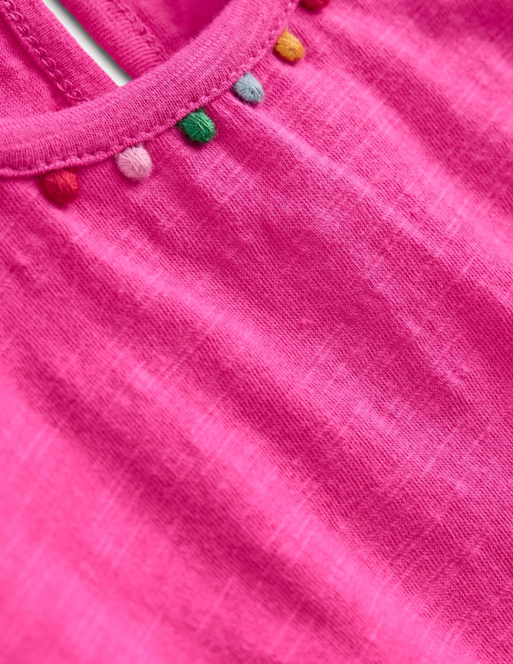 BreathableFabric Ali Puff Sleeve Pom T-Shirt-Flamingo Pink