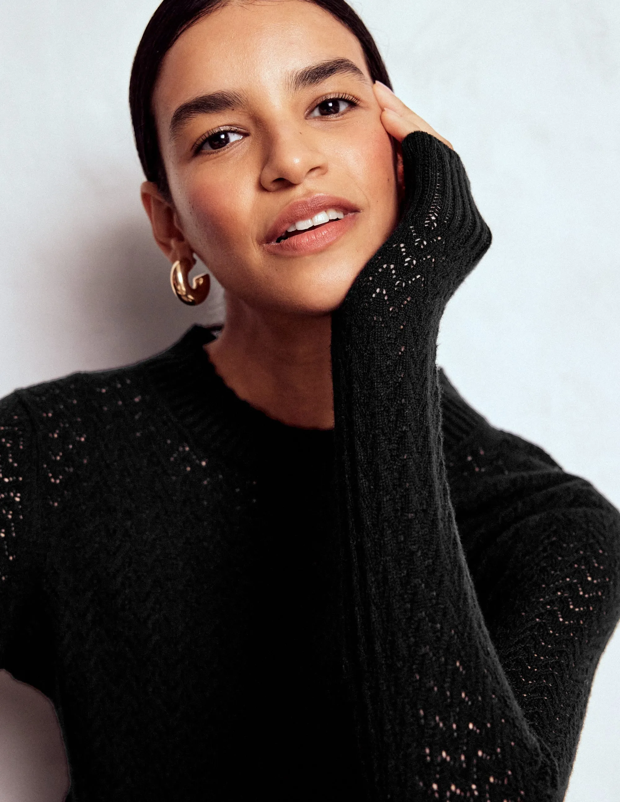 Diane Pointelle Jumper-Black Worn In Non Chlorine Bleach Safe