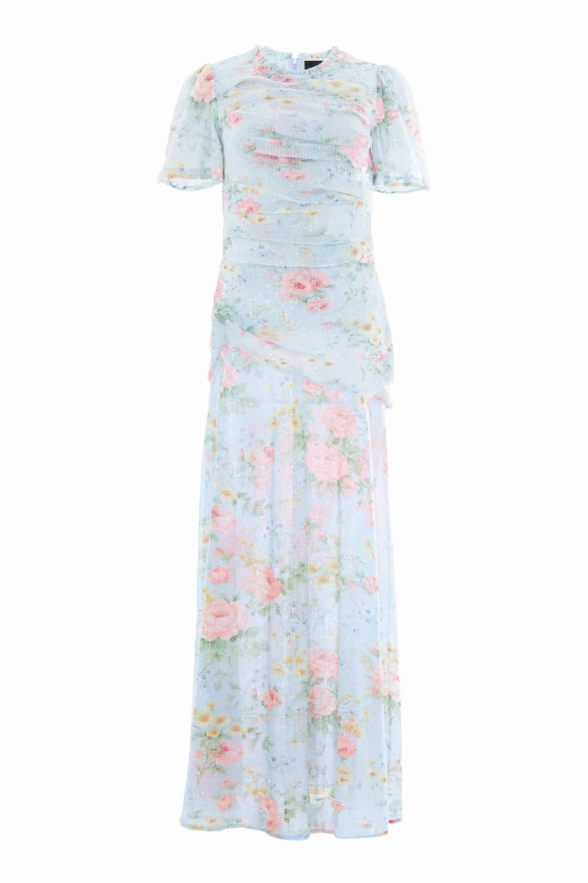 Office Friendly Fall Silhouette Pompadour Garden Sequin Gown