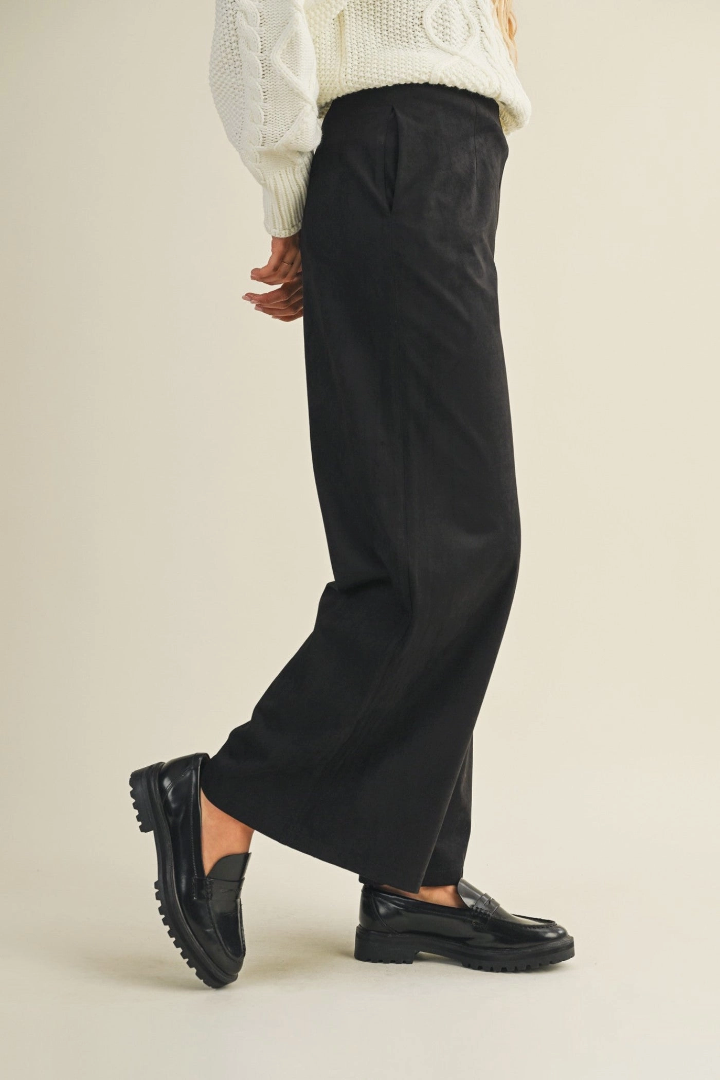 TAYLOR BLACK SUEDE PANTS Smart Fit