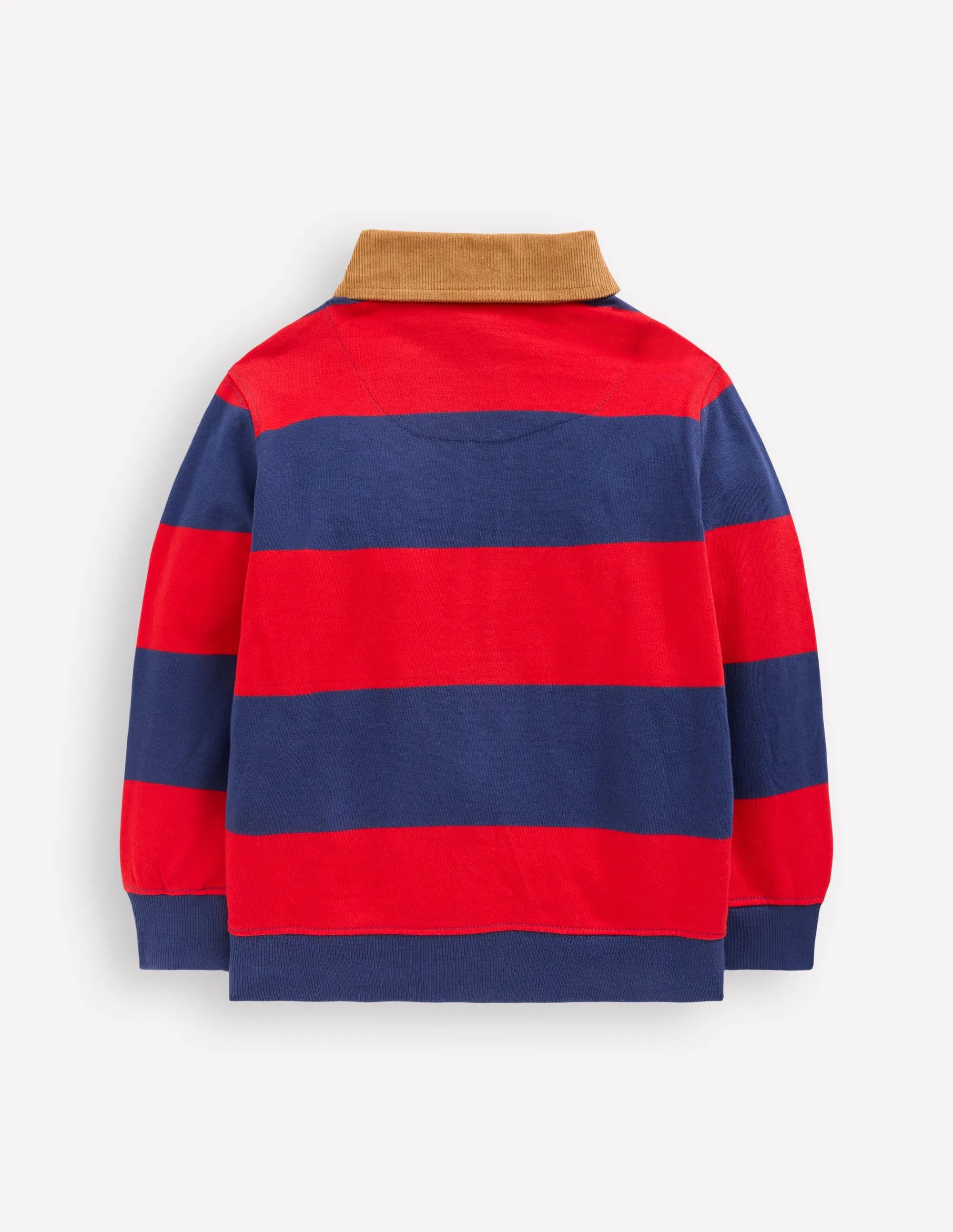 Collared Sweatshirt-Poppy Red/ Starboard Blue Contrast Stitch Detailing