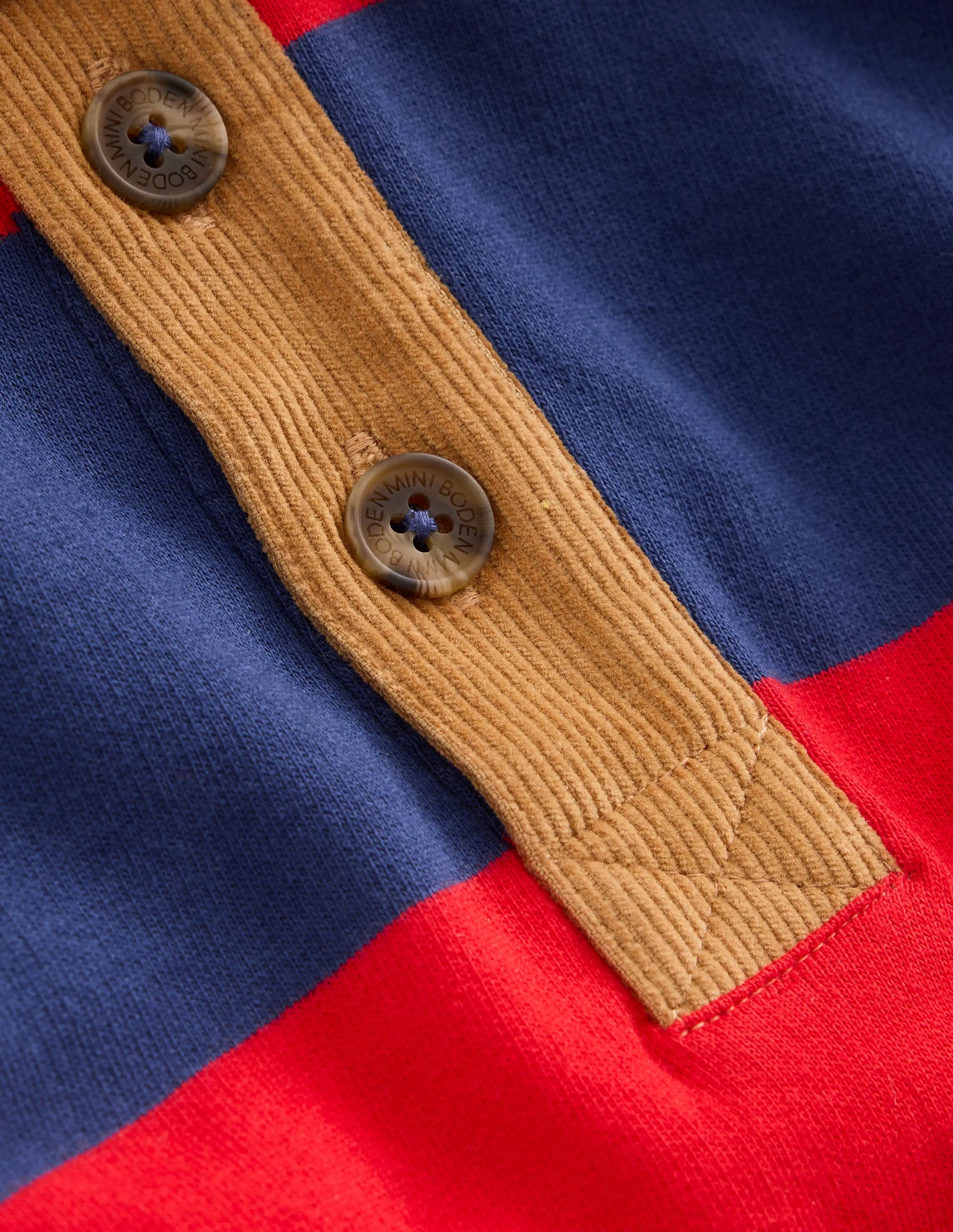Collared Sweatshirt-Poppy Red/ Starboard Blue Convertible Collar Drop Shoulder