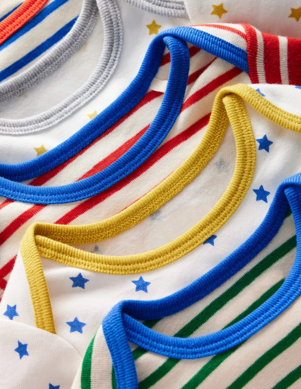 Stretch Material Striped 5 Pack Bodies-Multi Stripes/Stars