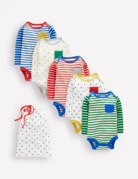 Striped 5 Pack Bodies-Multi Stripes/Stars FlexibleCuffs Formal Shirt