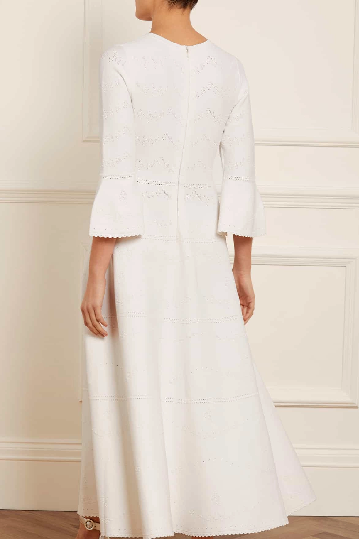 Draped Fabric Pretty Pointelle Knit Gown