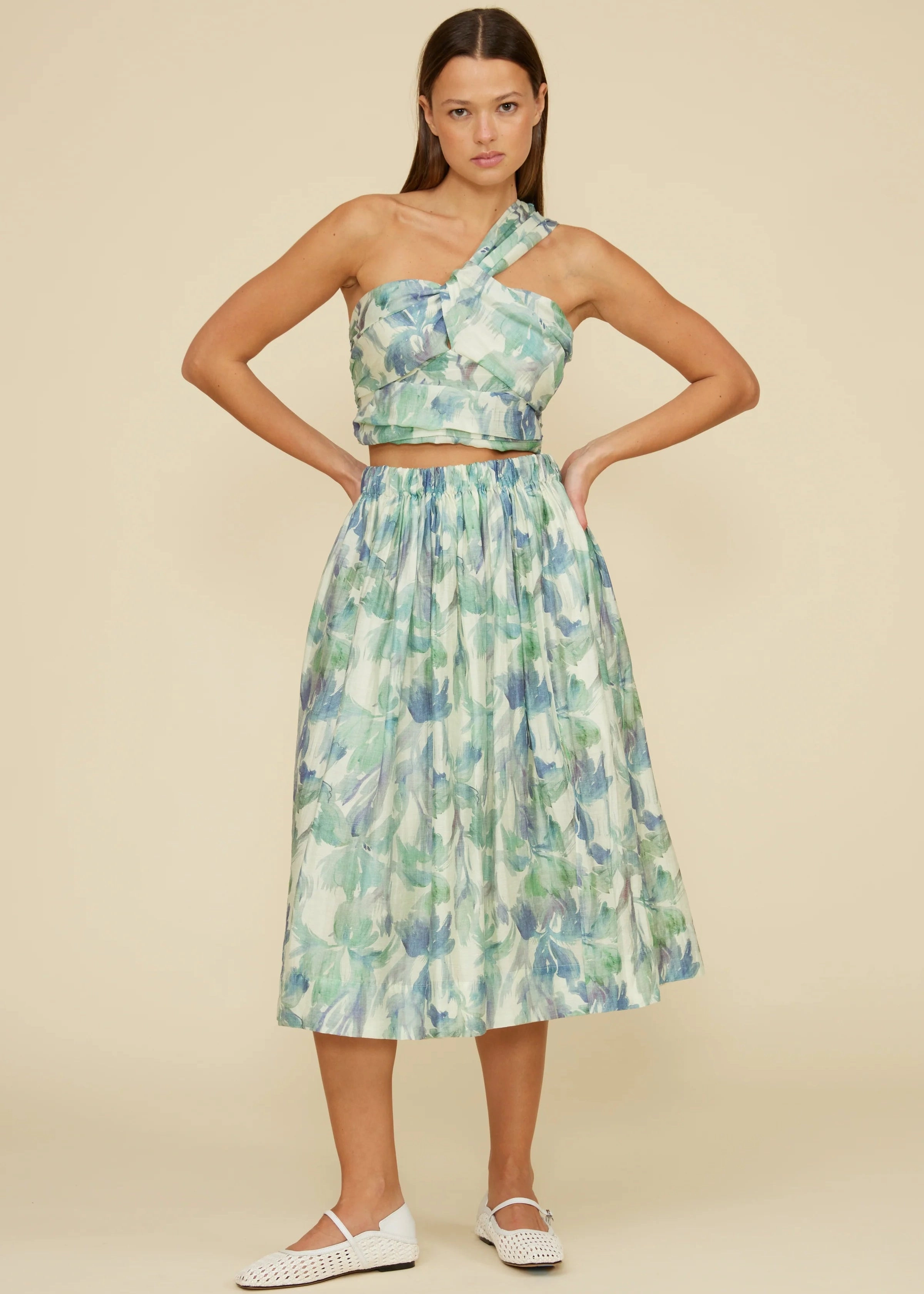 Coordinated Set Essential Style SOPHIA FLORAL MIDI SKIRT