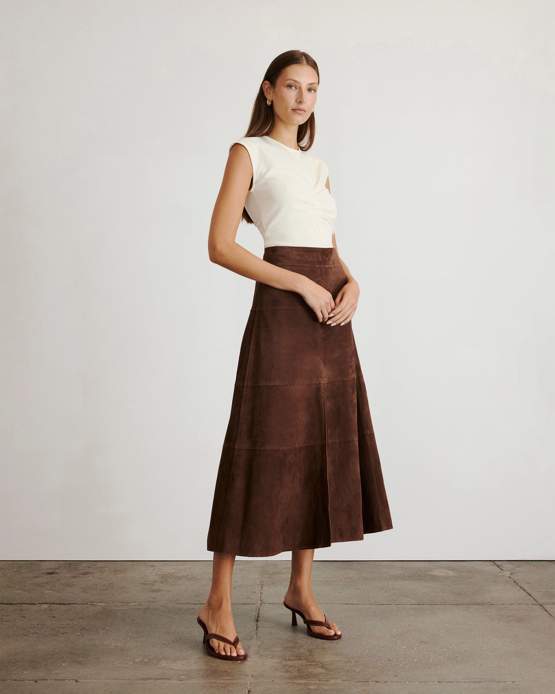Wrinkle Resistant Flattering Shape Suede Hudson Skirt