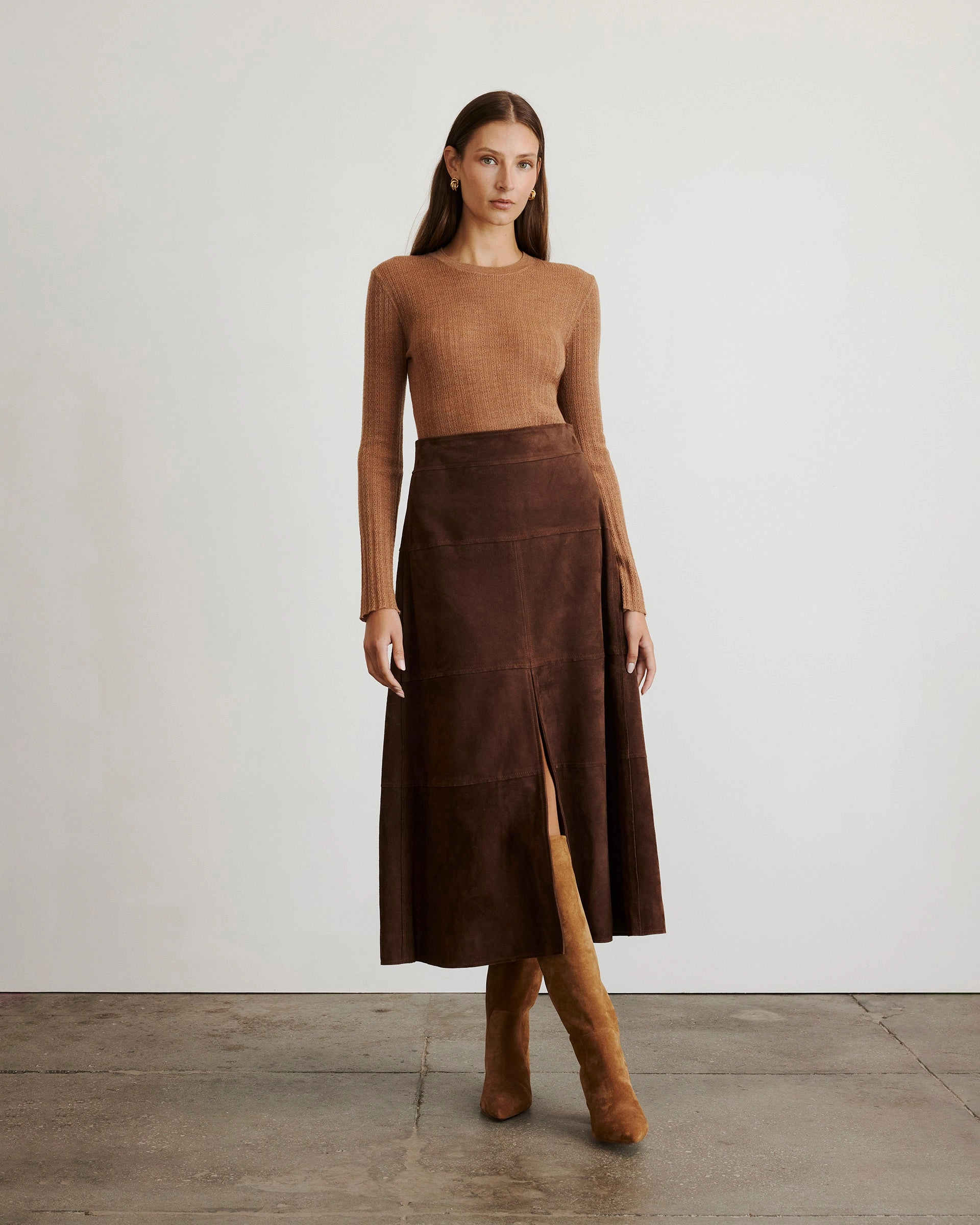 Stretchy Material Suede Hudson Skirt