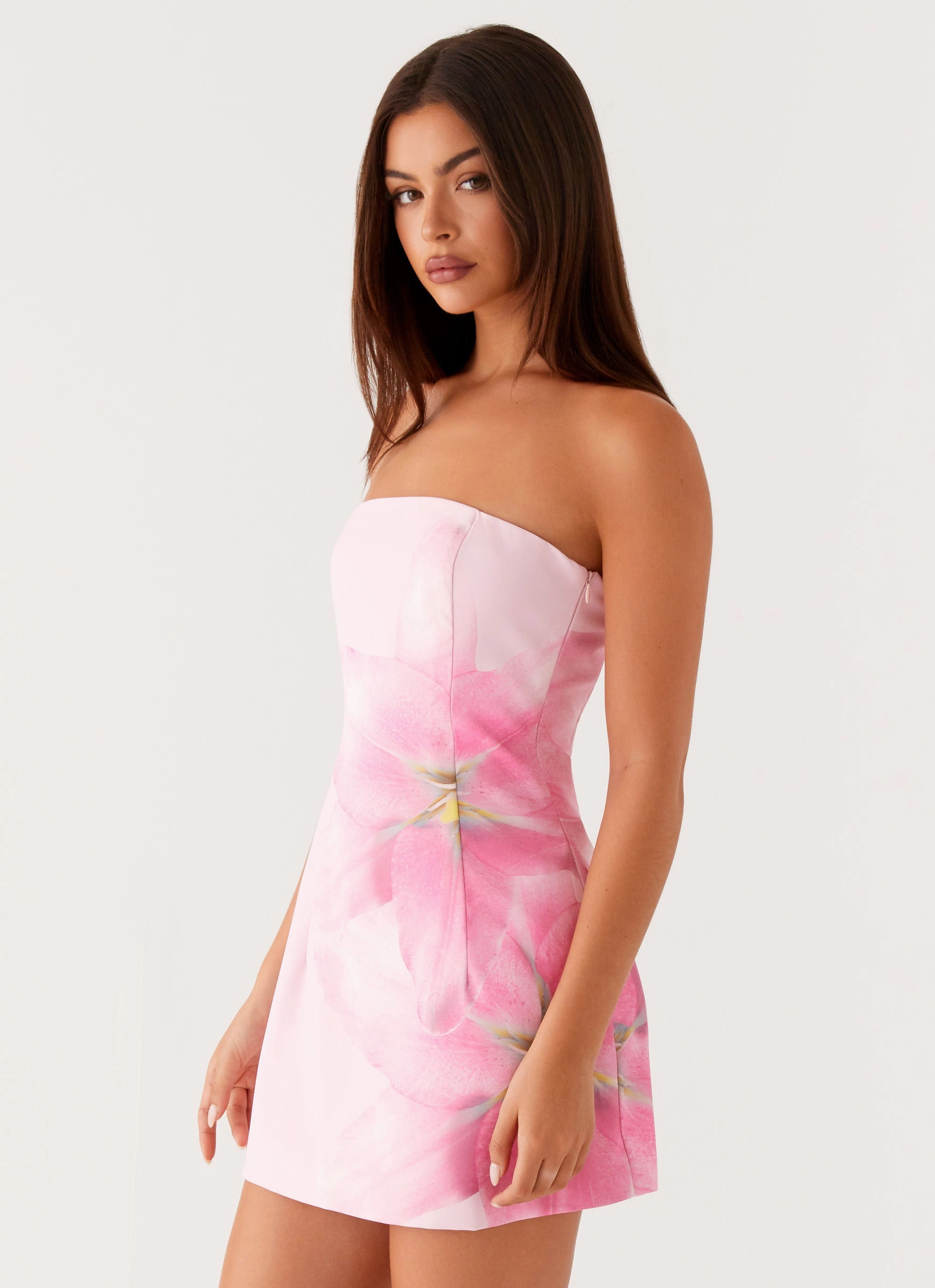 Sugar Rush Strapless Mini Dress - Pink