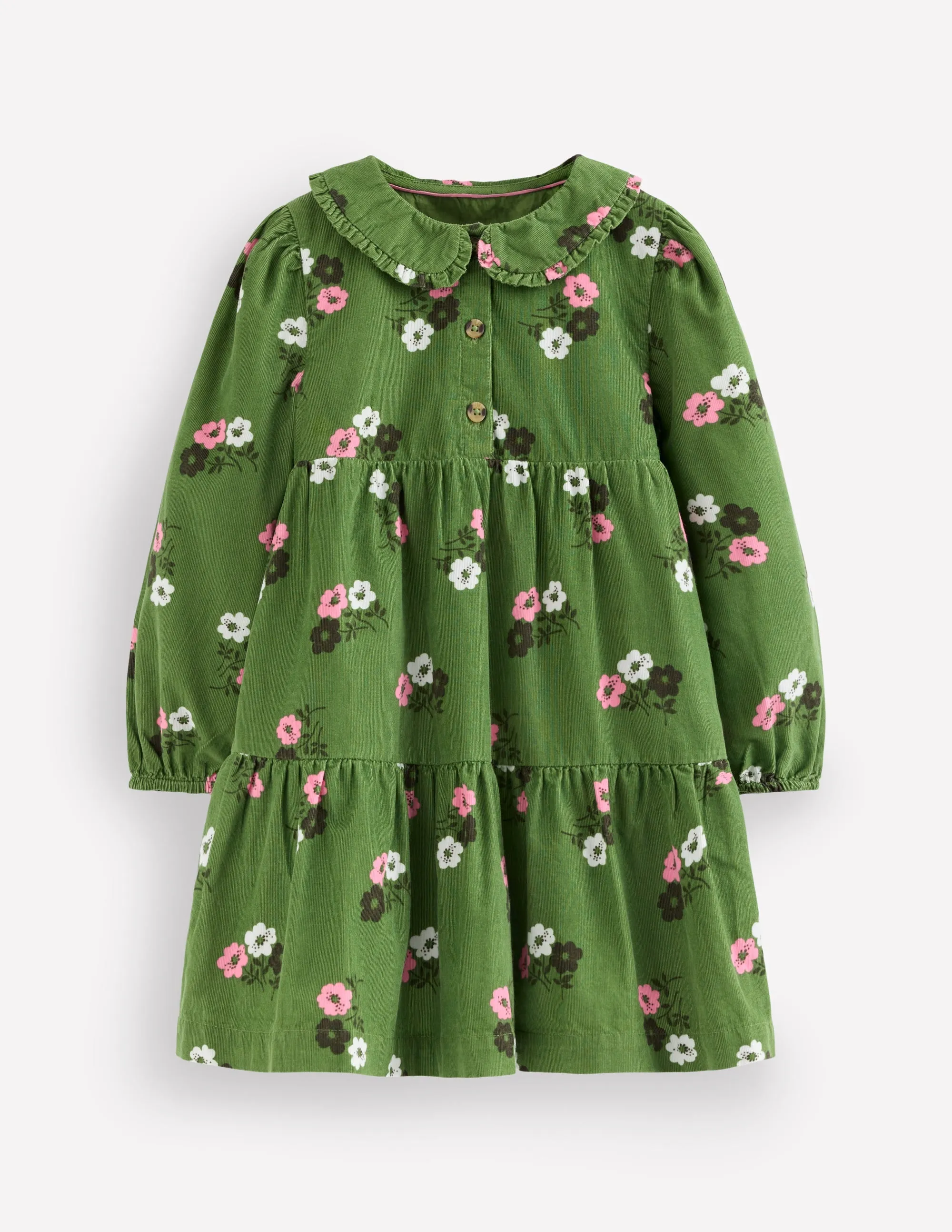 Minna Collared Woven Dress-Green Ditsy Floral Flexible Style