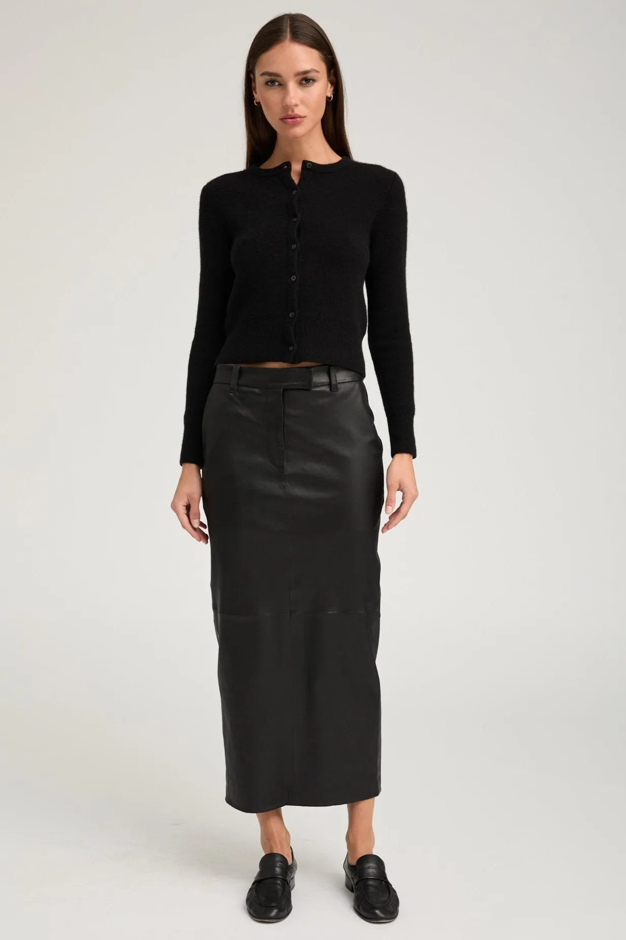 Cultural Event Black Leather Trouser Skirt