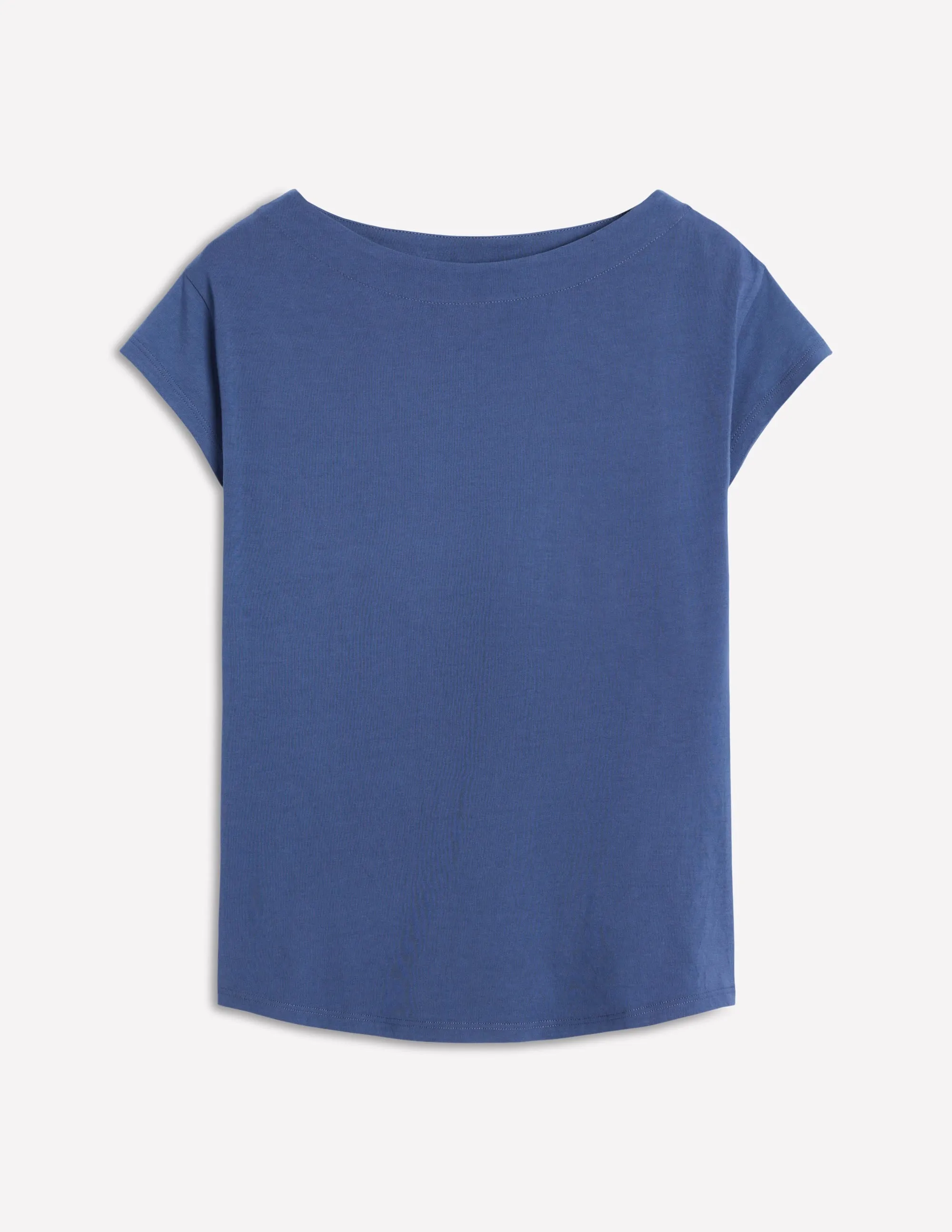 Supersoft Boat Neck T-Shirt-Denim Blue Versatile Base Layer