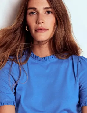 Durable Hem Stitching Flatlock Seam Design Supersoft Frill Detail T-shirt-Meadow Spring