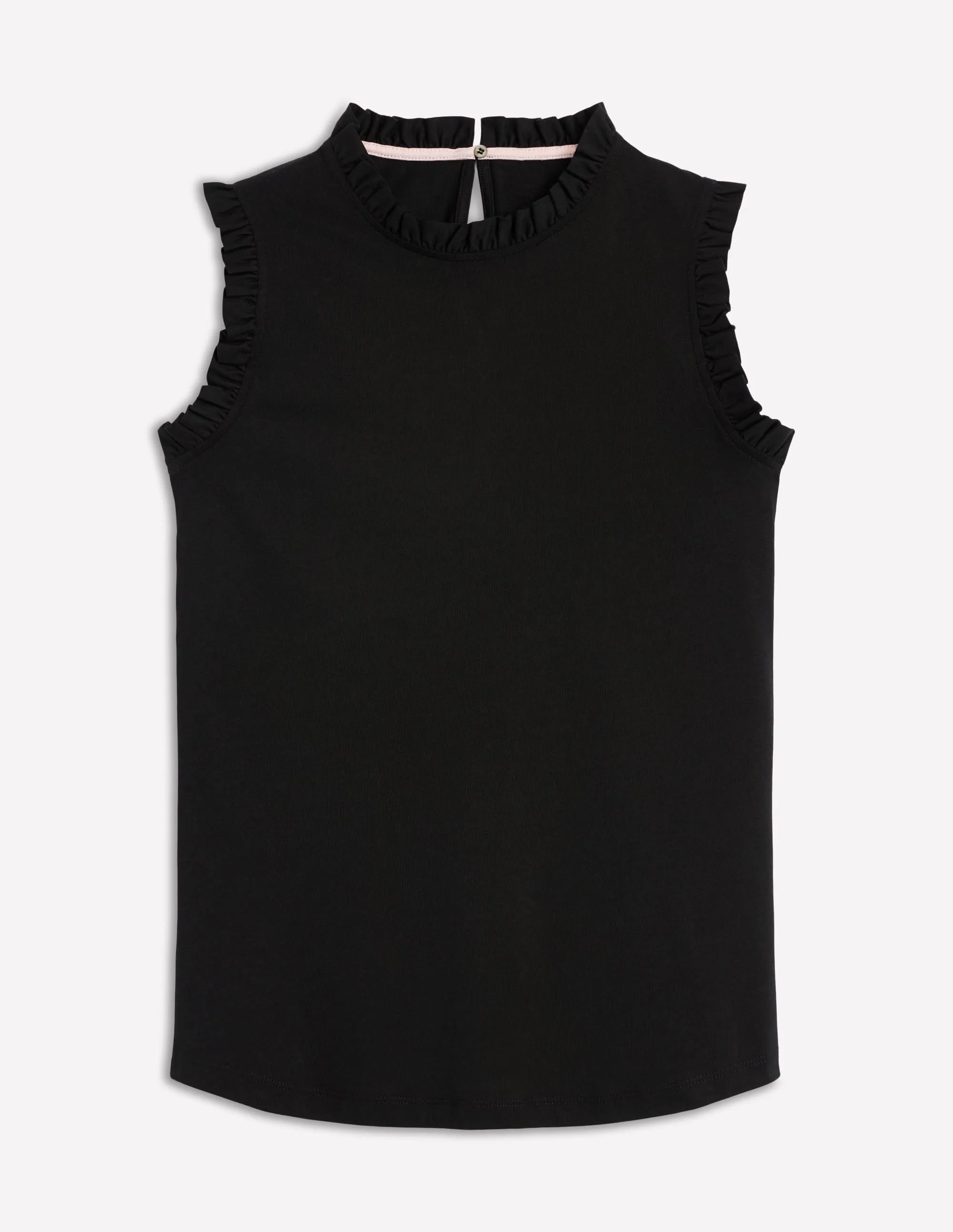 Supersoft Frill Detail Vest-Black Oversized Collar ConvertibleCollar