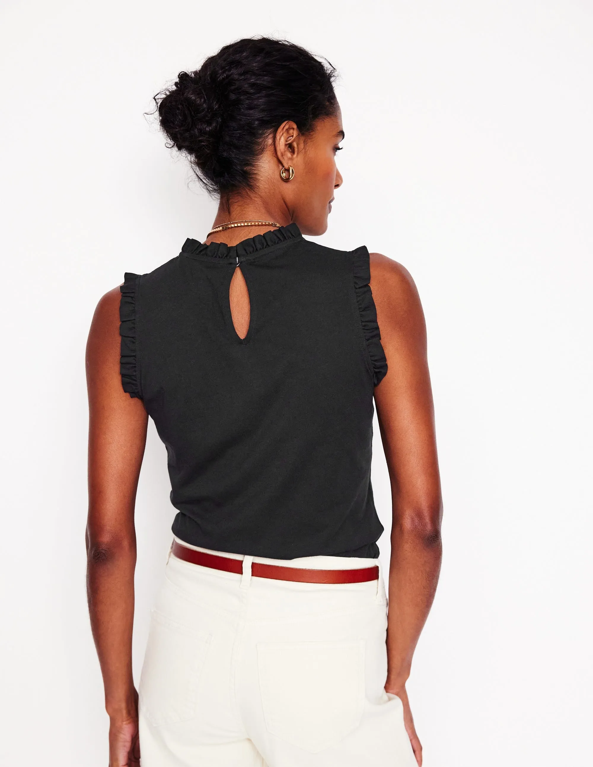 Supersoft Frill Detail Vest-Black MultiPurposeUtility SmoothZipper