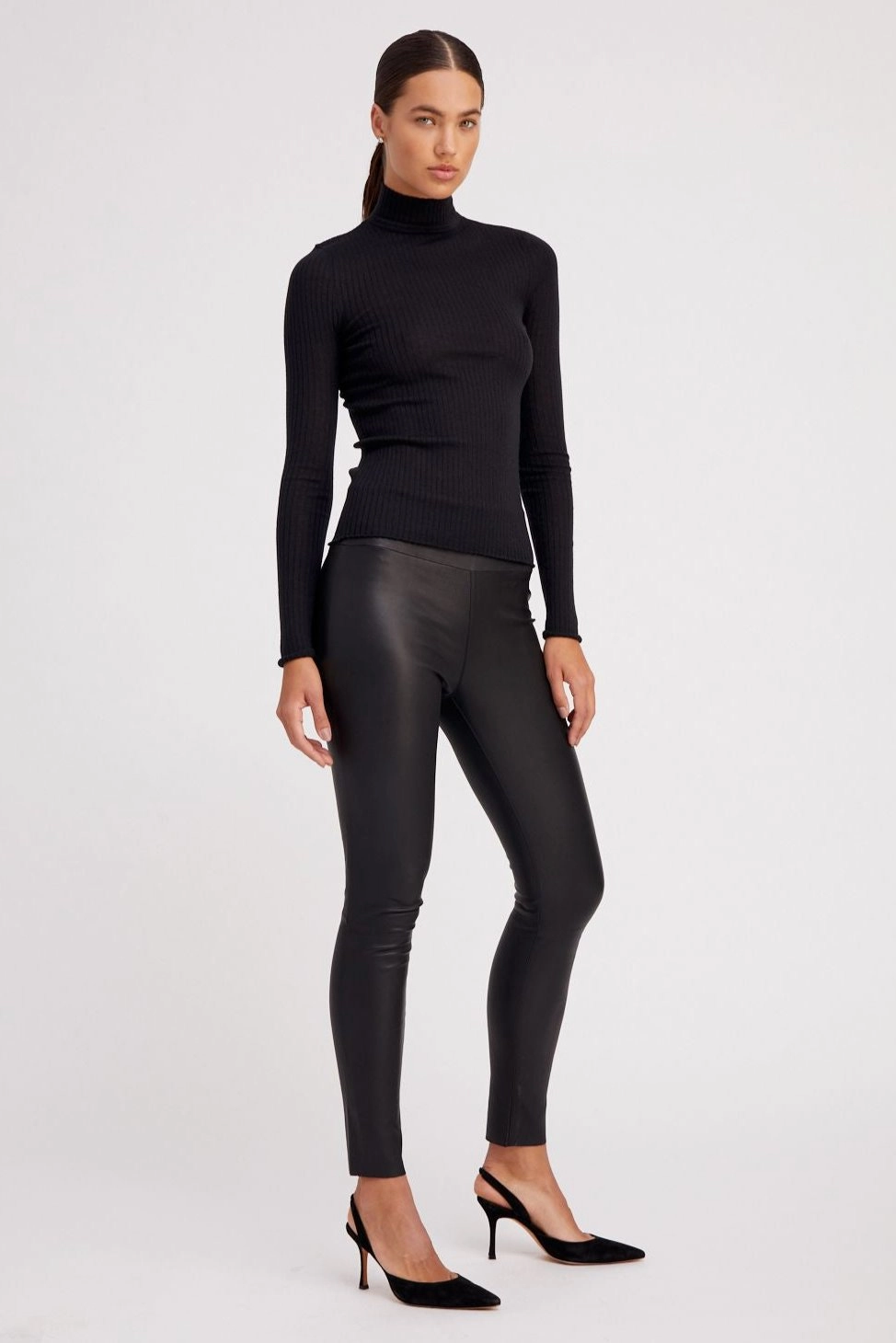 Black Leather Ankle High Compression All Day